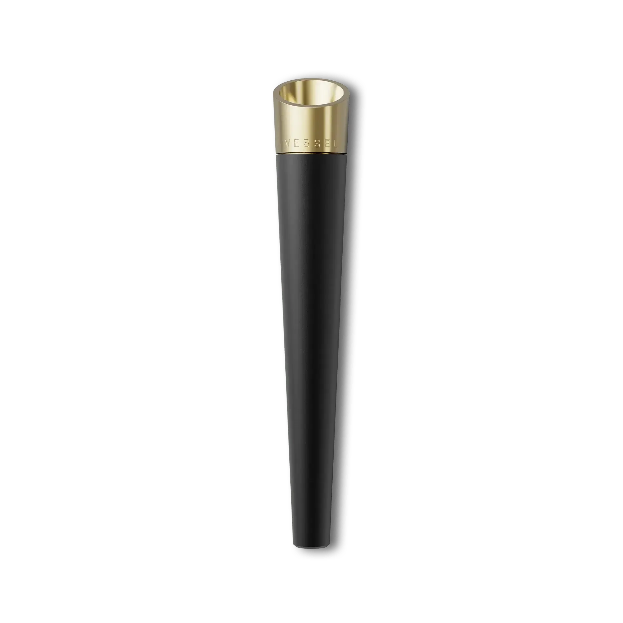 Vessel Cone Onyx pre-roll holder with gold mouthpiece