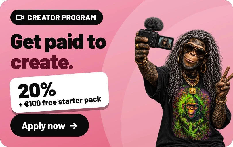 Creator program: Get paid to create. 20% + €100 free starter pack. Apply now
