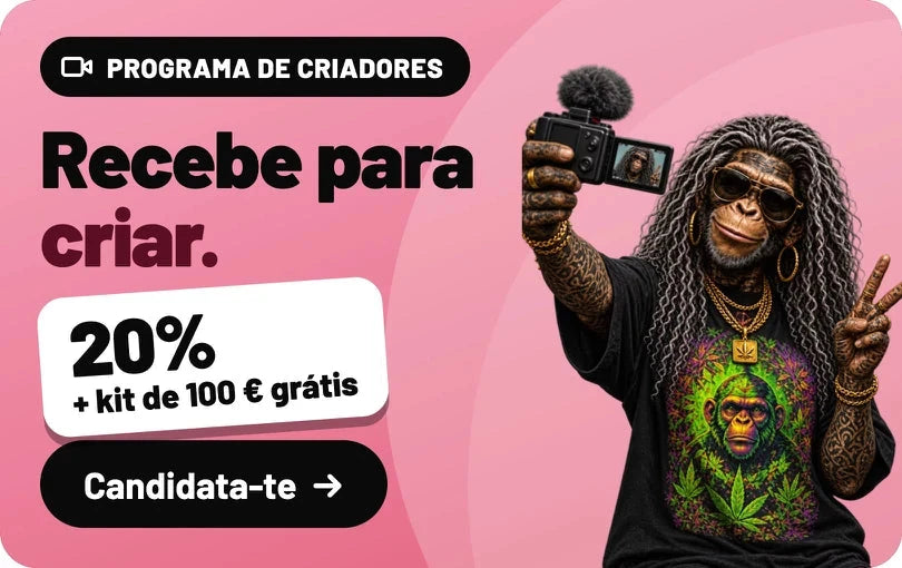 Programa de criadores: Recebe para criar. 20% + kit de 100 € grátis. Candidata-te