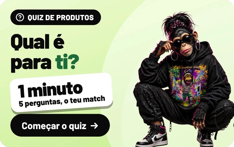 Quiz de produtos: Qual é para ti? 1 minuto, 5 perguntas, o teu match. Começar o quiz