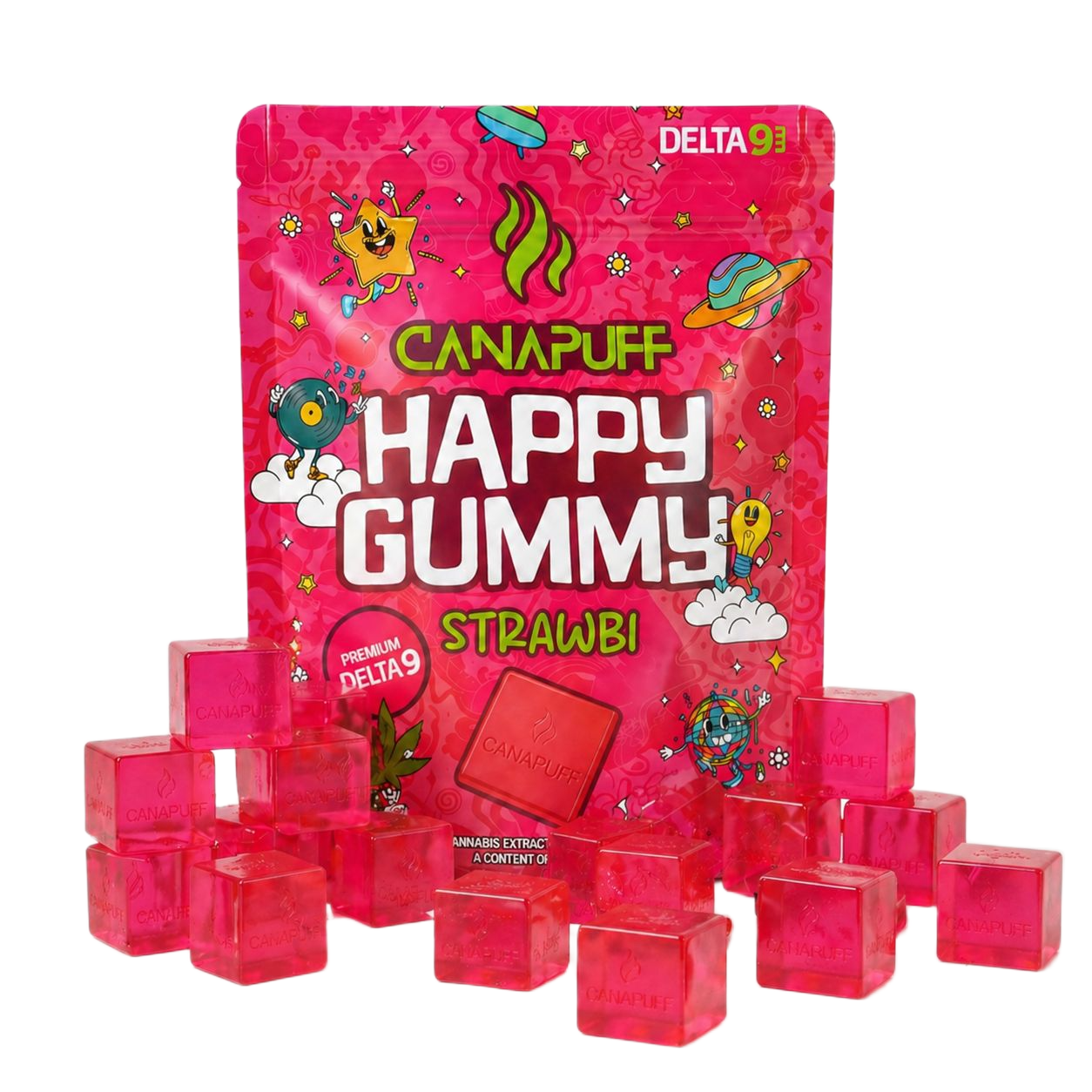 Canapuff Happy Gummy Strawbi, Delta-9 THC gummies