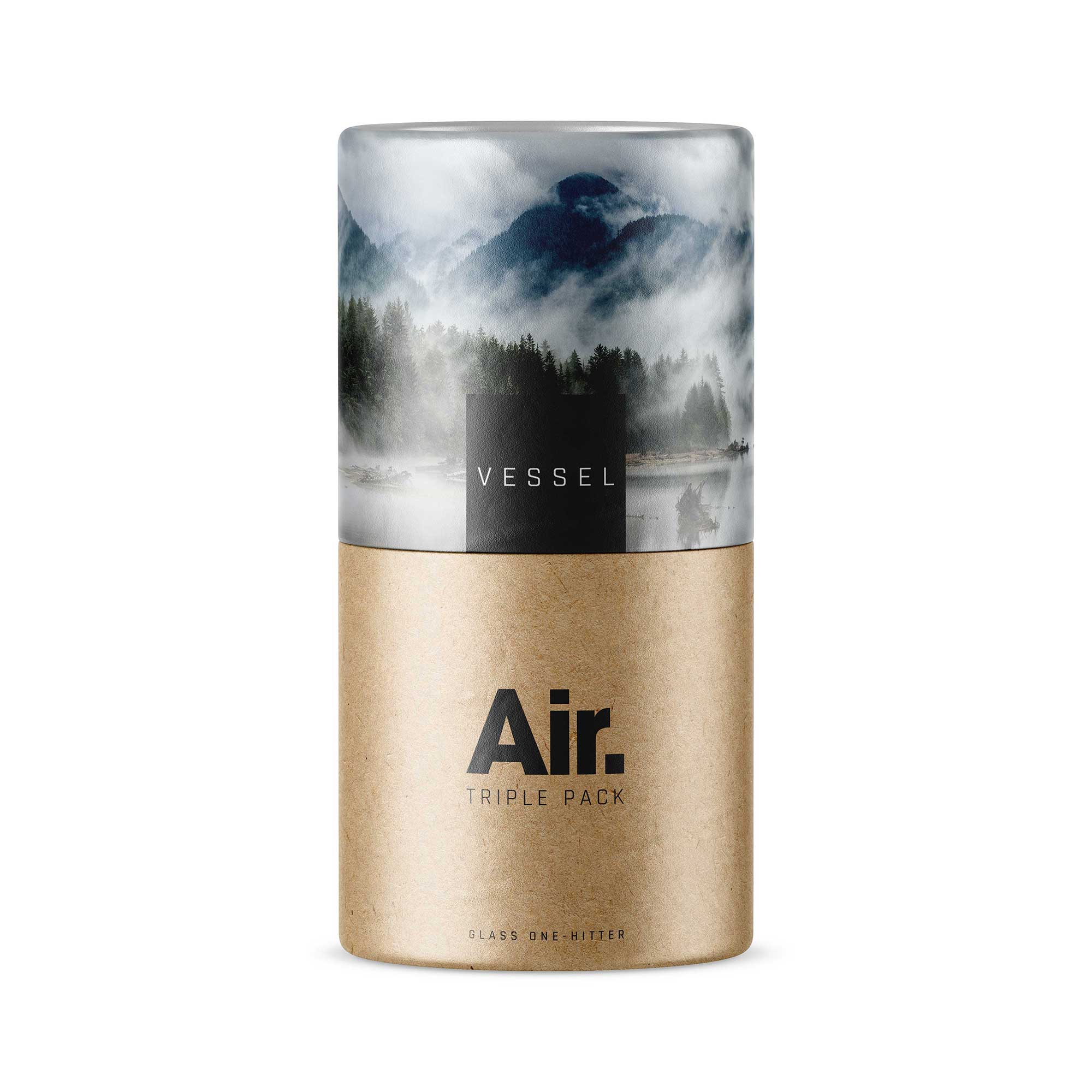 Vessel Air Gray glass one-hitter triple pack