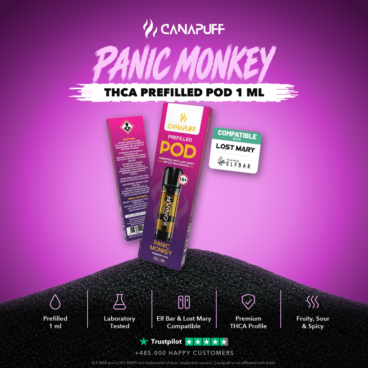 THCA Panic Monkey prefilled pod 1 ml