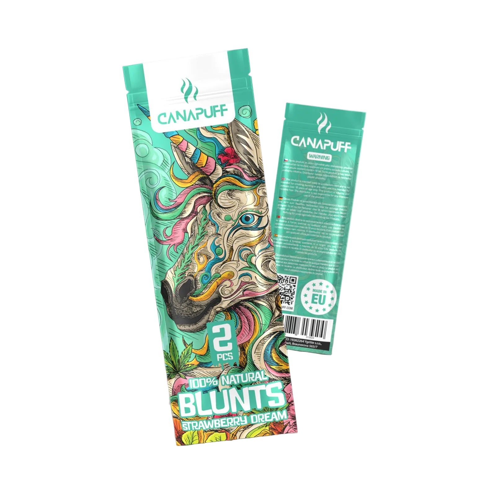 Canapuff Blunt Wrap Rolls Strawberry Dream, 2 pieces, 100% natural rolling paper