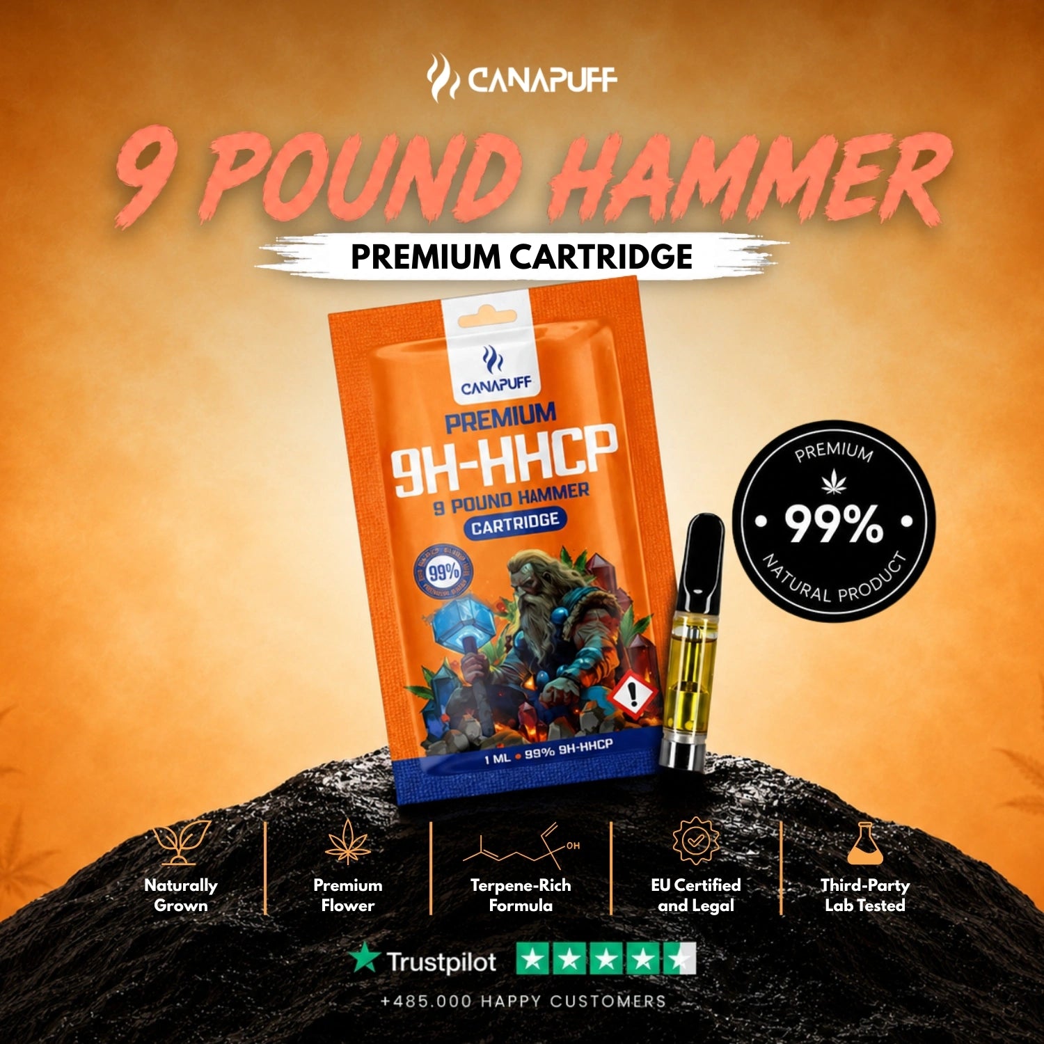 9H-HHCP Cartridge 9 Pound Hammer 99%