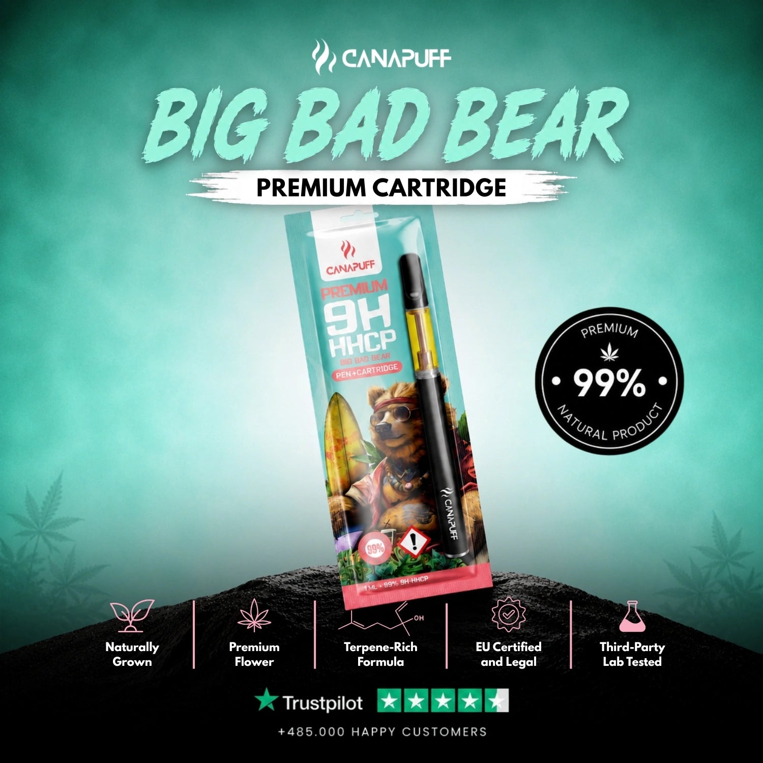 9H-HHCP Pen+Cartridge Big Bad Bear 99%