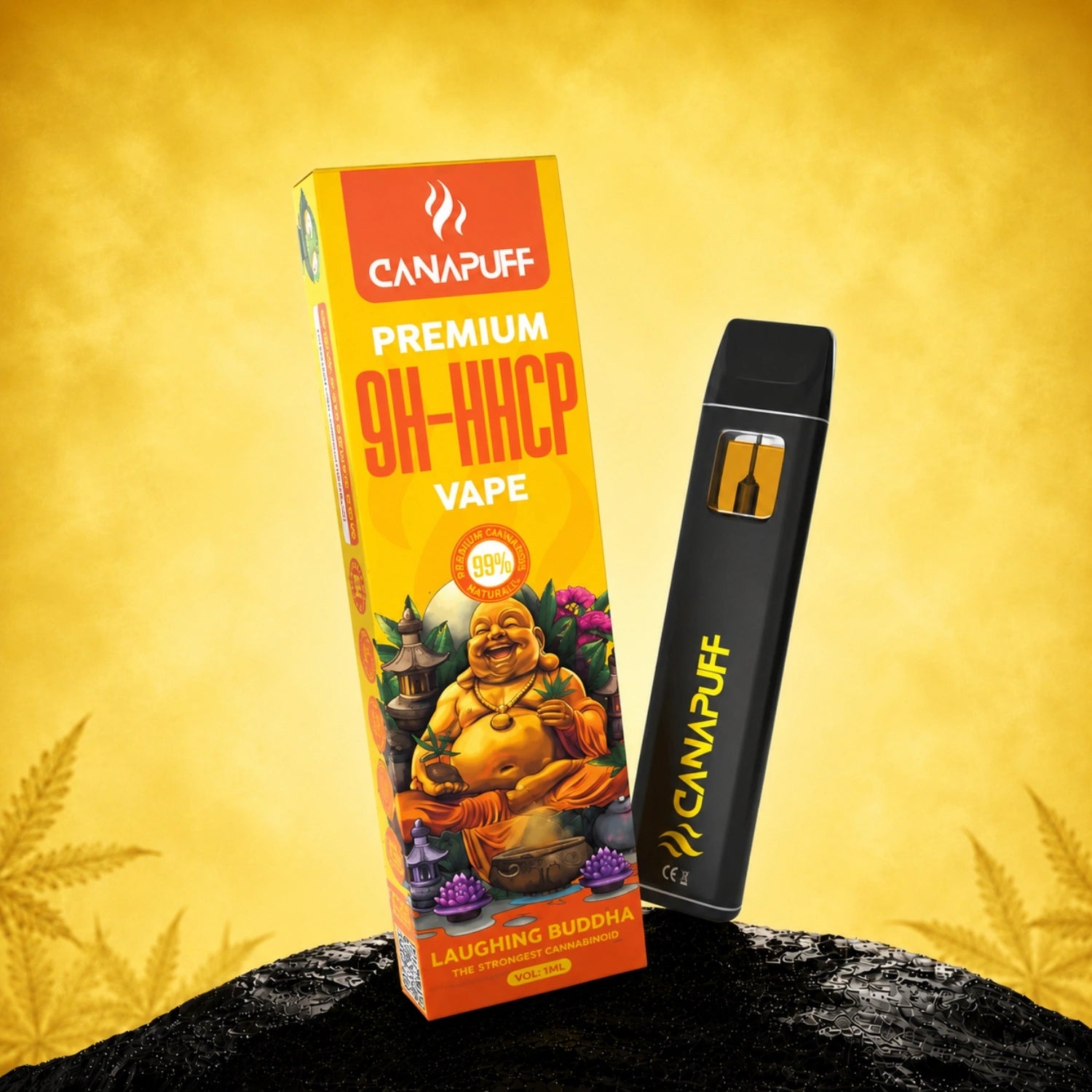 Canapuff 9H-HHCP Vape Laughing Buddha 99% 1ml disposable pen with packaging box