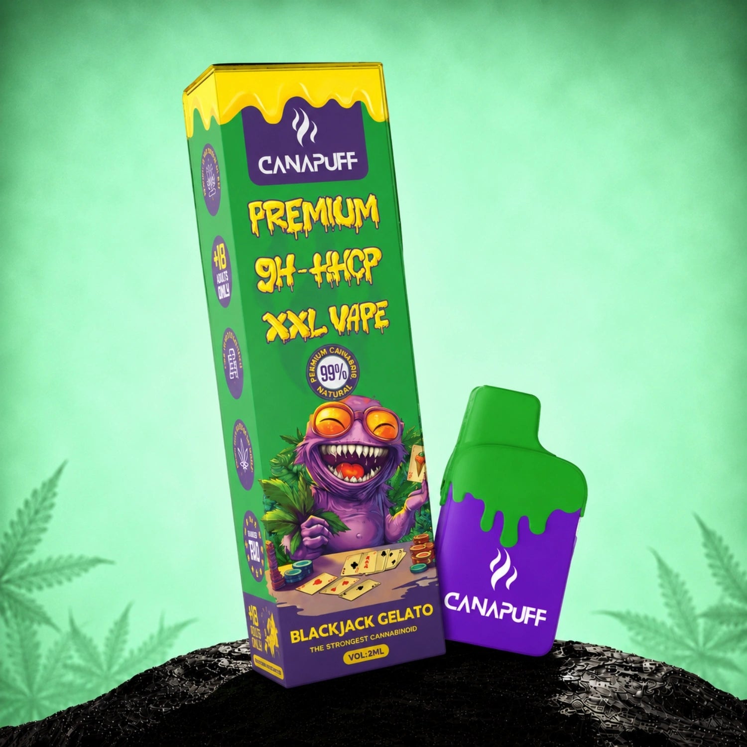 Canapuff 9H-HHCP XXL Vape Blackjack Gelato 99% 2ml disposable pen