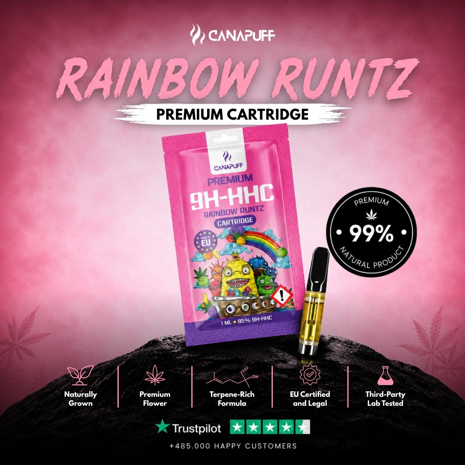 9H-HHC Cartridge Rainbow Runtz 95%