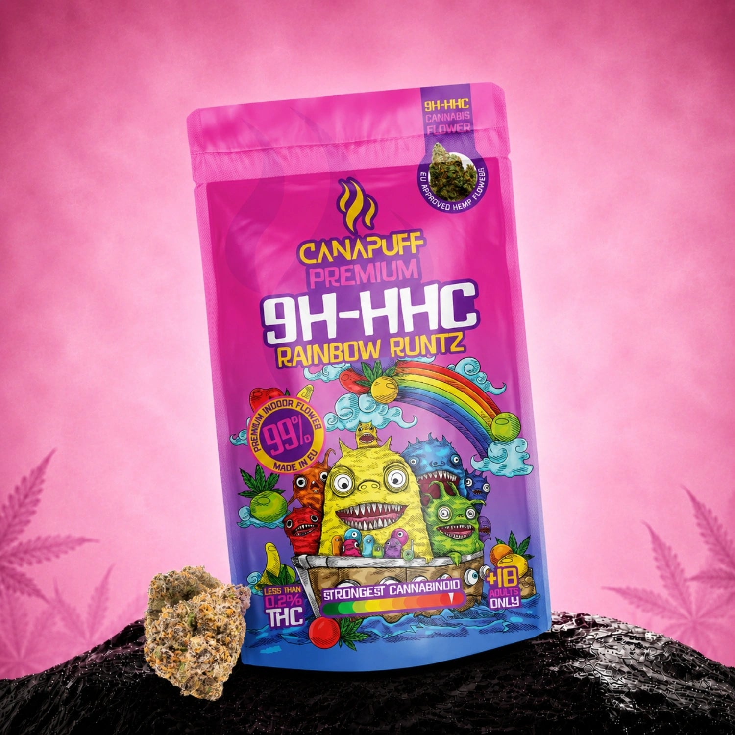 Canapuff 9H-HHC Rainbow Runtz flowers pouch, 99% strength