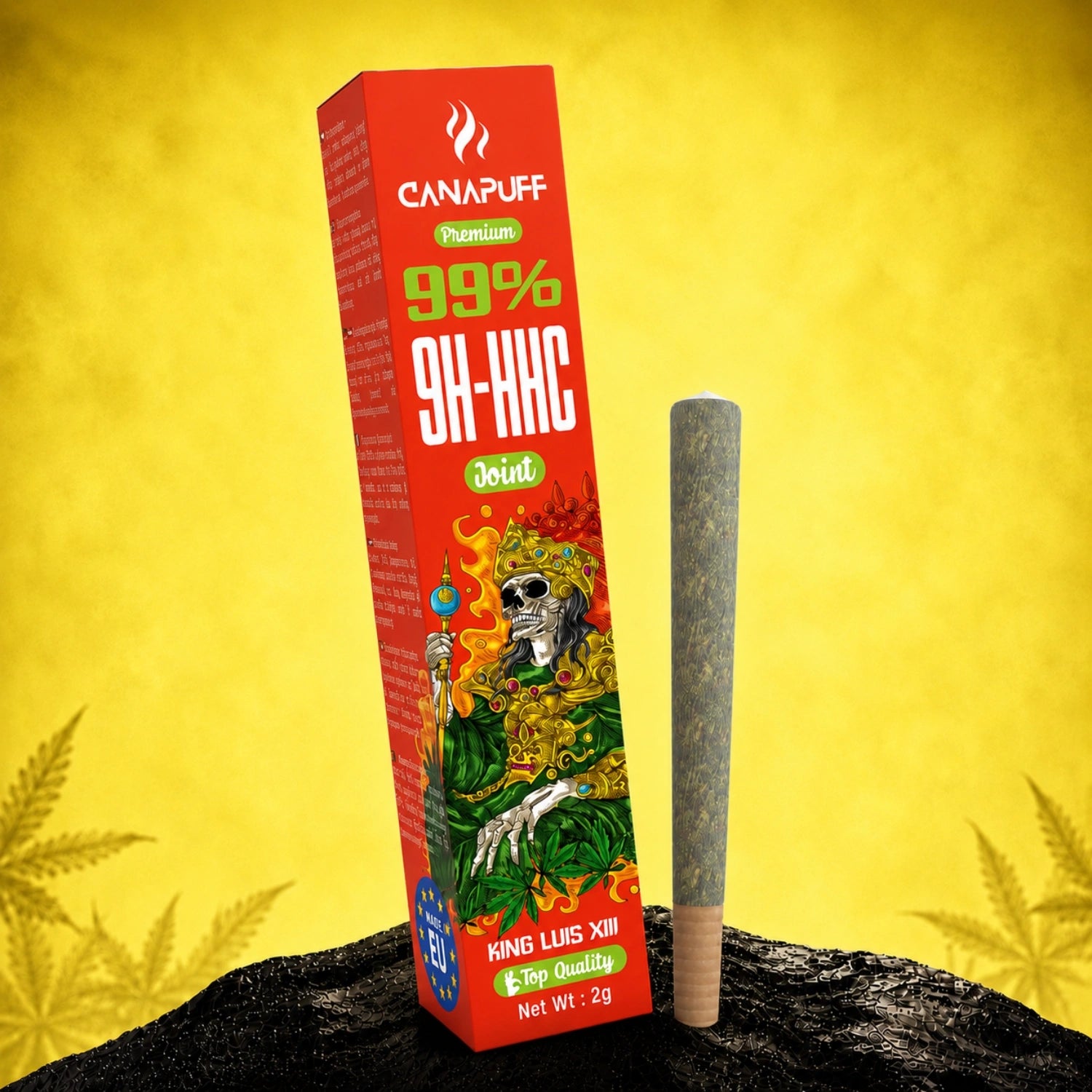 Canapuff 9H-HHC Joint King Luis XIII 99% pre-rolled hemp joint, 2g with red packaging