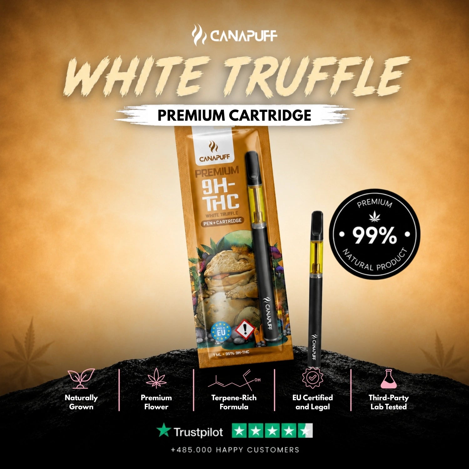9H-THC Pen+Cartridge White Truffle 95%