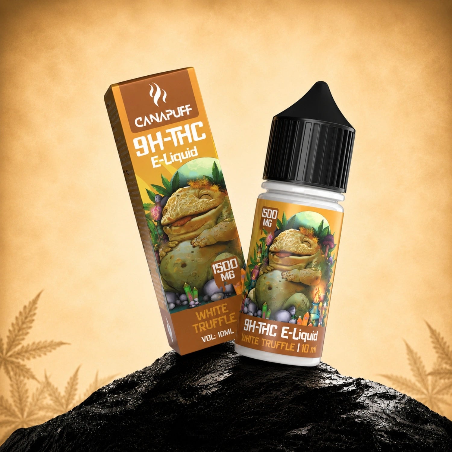 Canapuff 9H-THC E-Liquid White Truffle 1500 mg, 10 ml vape bottle