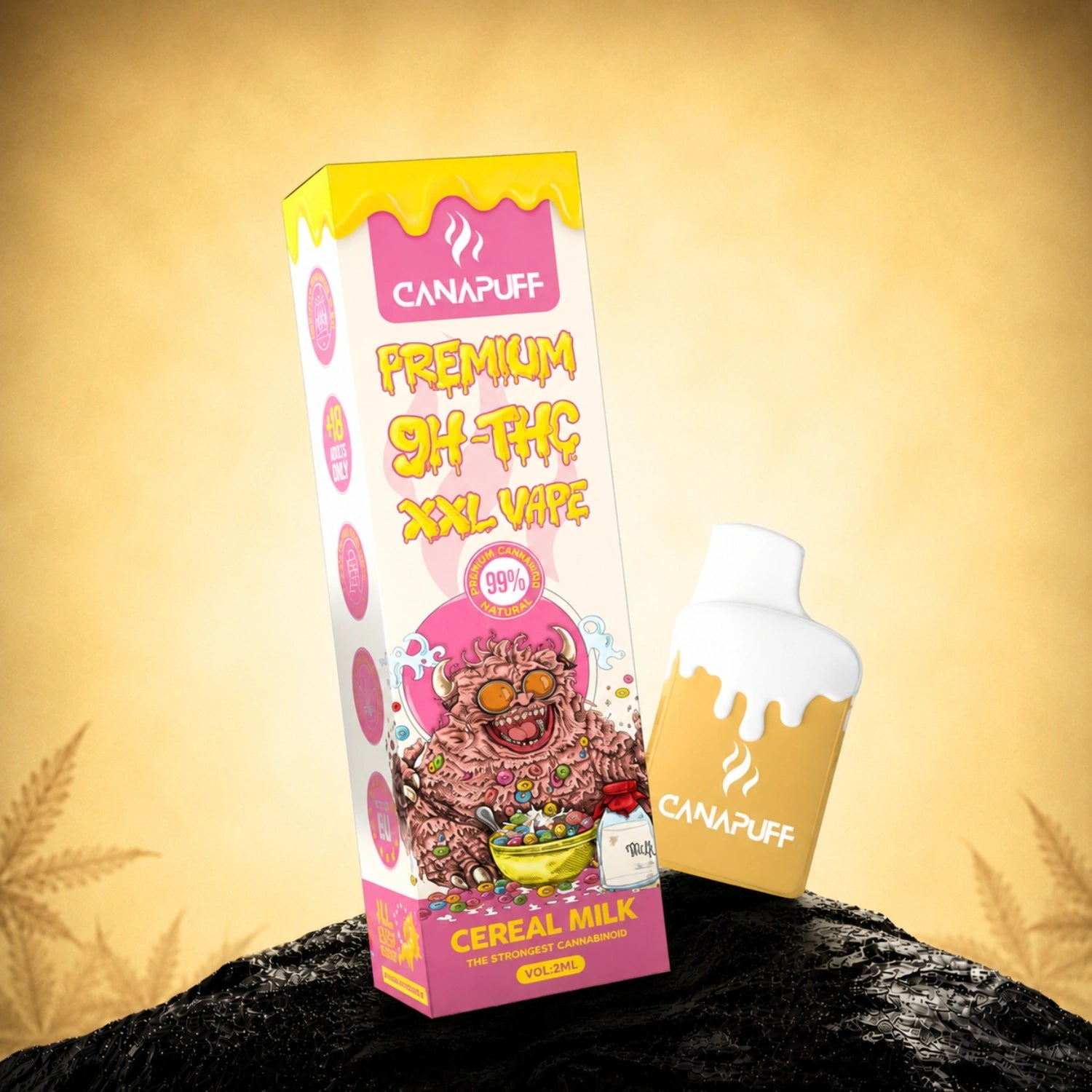 Canapuff 9H-THC XXL Vape Cereal Milk 99% 2ml disposable pen