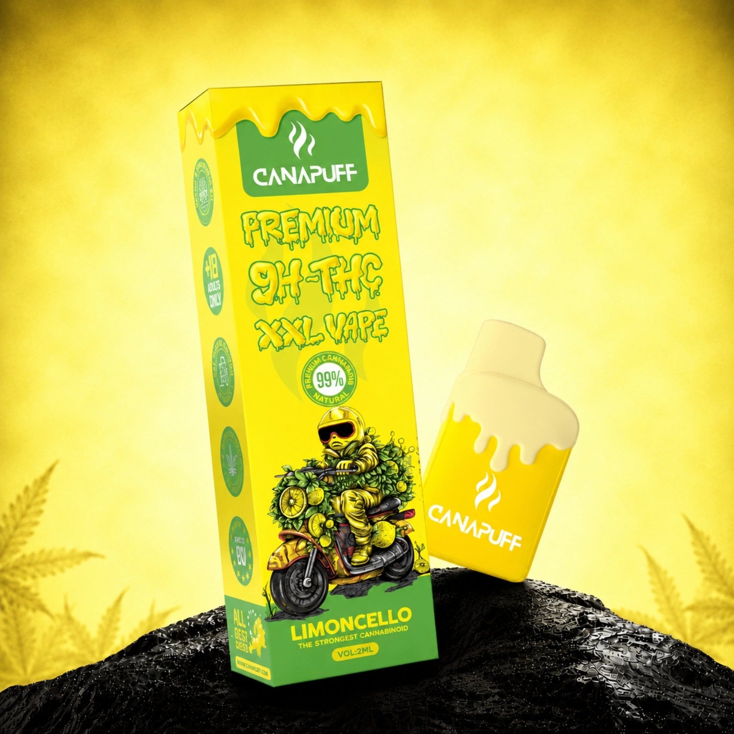 Canapuff 9H-THC XXL Vape Limoncello 99% 2ml disposable pen