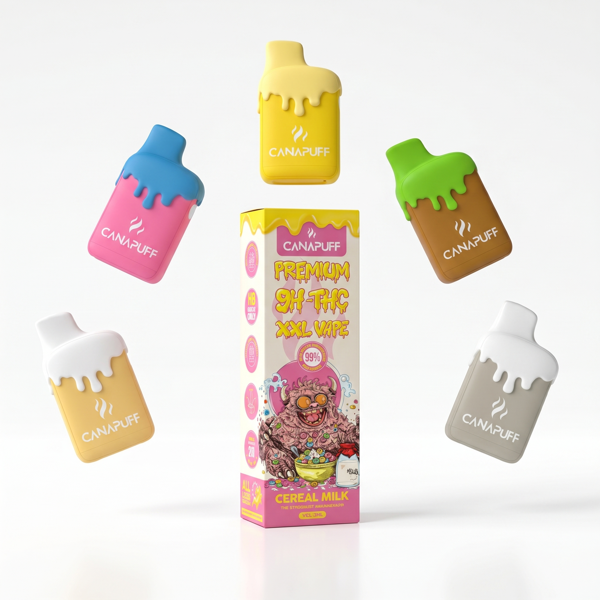 Canapuff 9H-THC XXL Vape Cereal Milk 99% 2ml disposable pen