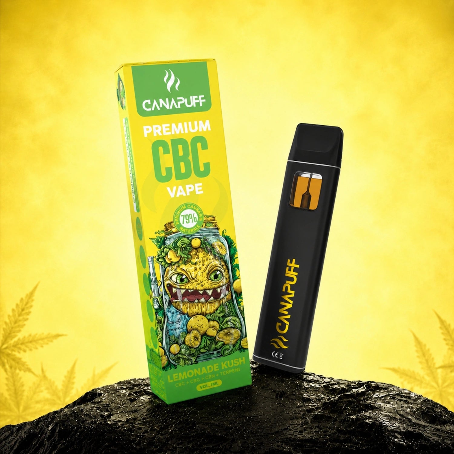 Canapuff CBC Vape Lemonade Kush 79% 1ml disposable pen