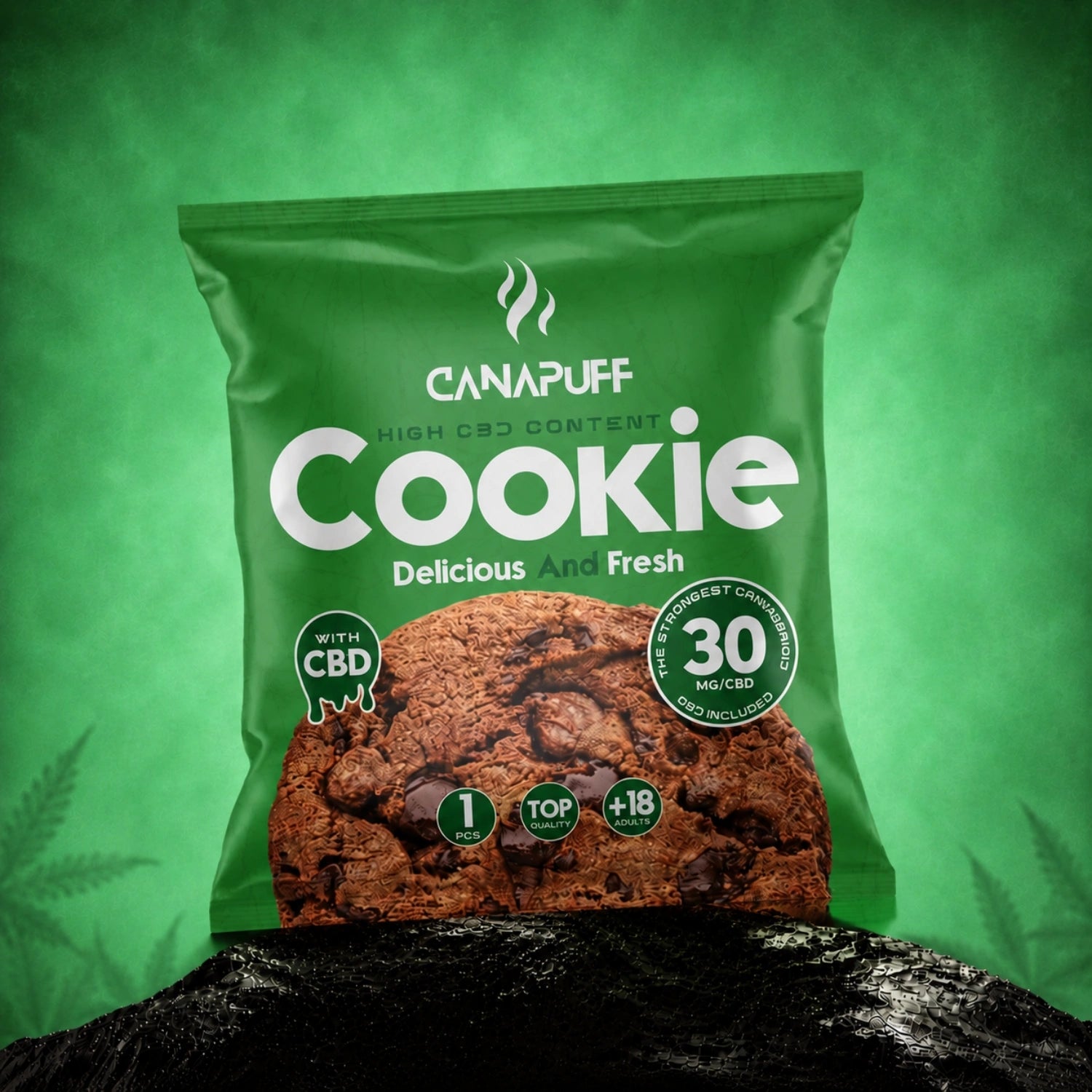 Canapuff CBD Cookie, 30 mg CBD, 1 piece