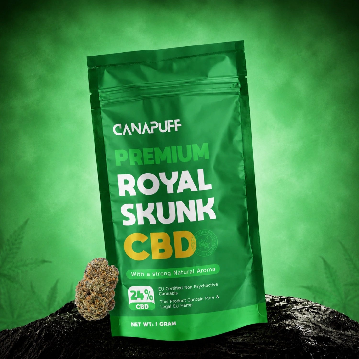Canapuff Royal Skunk CBD flowers, 24%, 1 gram pouch
