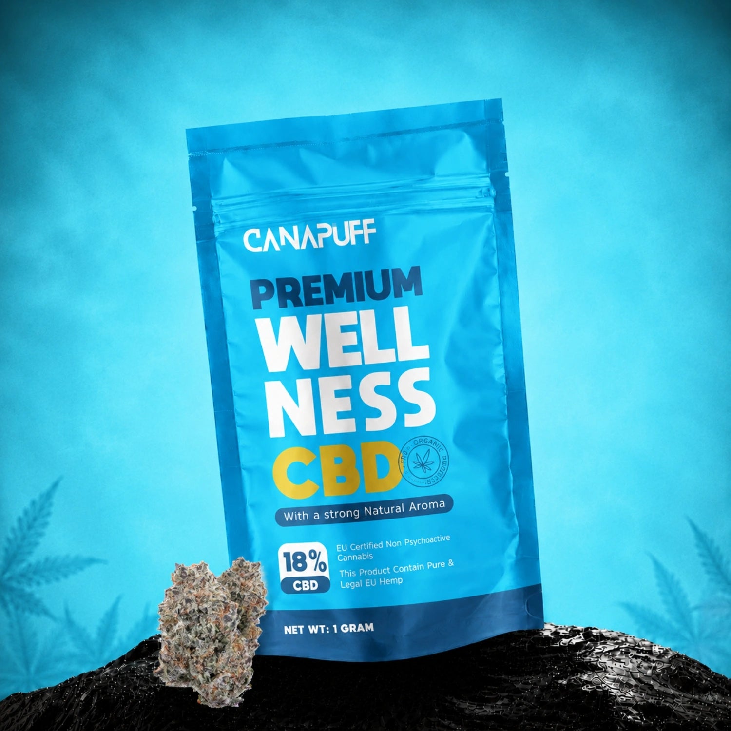 Canapuff CBD Flowers Wellness 18%, 1 gram pouch
