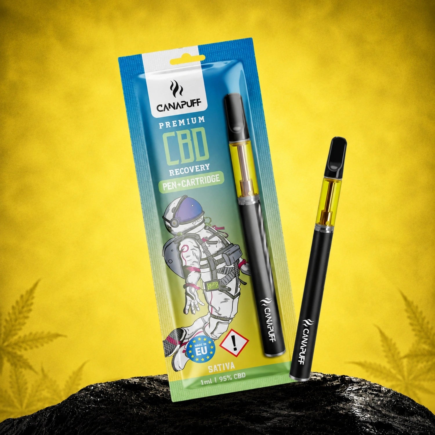 Canapuff CBD Recovery pen+cartridge, 95% CBD, 1 ml, sativa