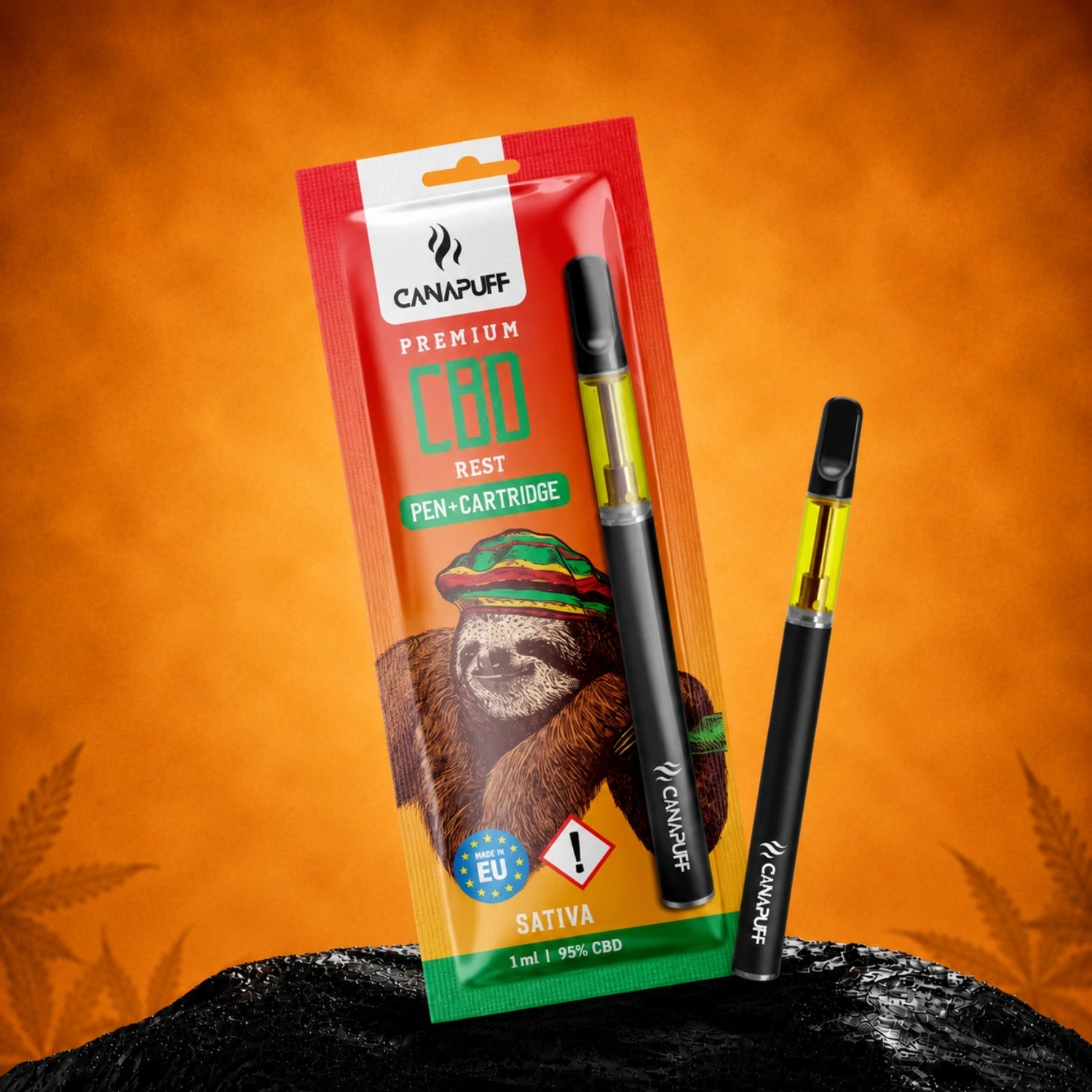 Canapuff CBD Rest pen and cartridge 95% 1 ml, Sativa