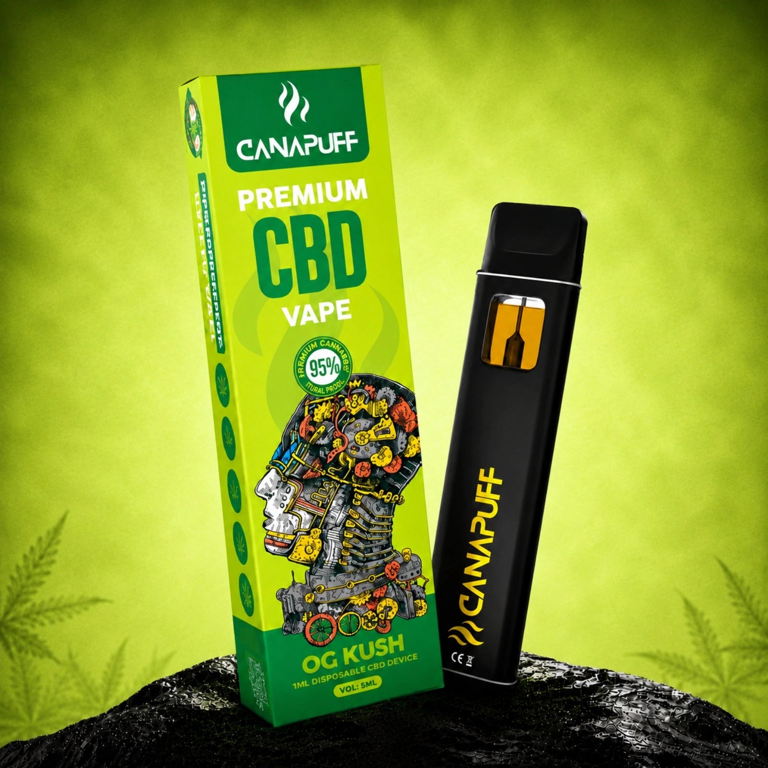 Canapuff CBD Vape OG Kush 95% 1ml disposable device