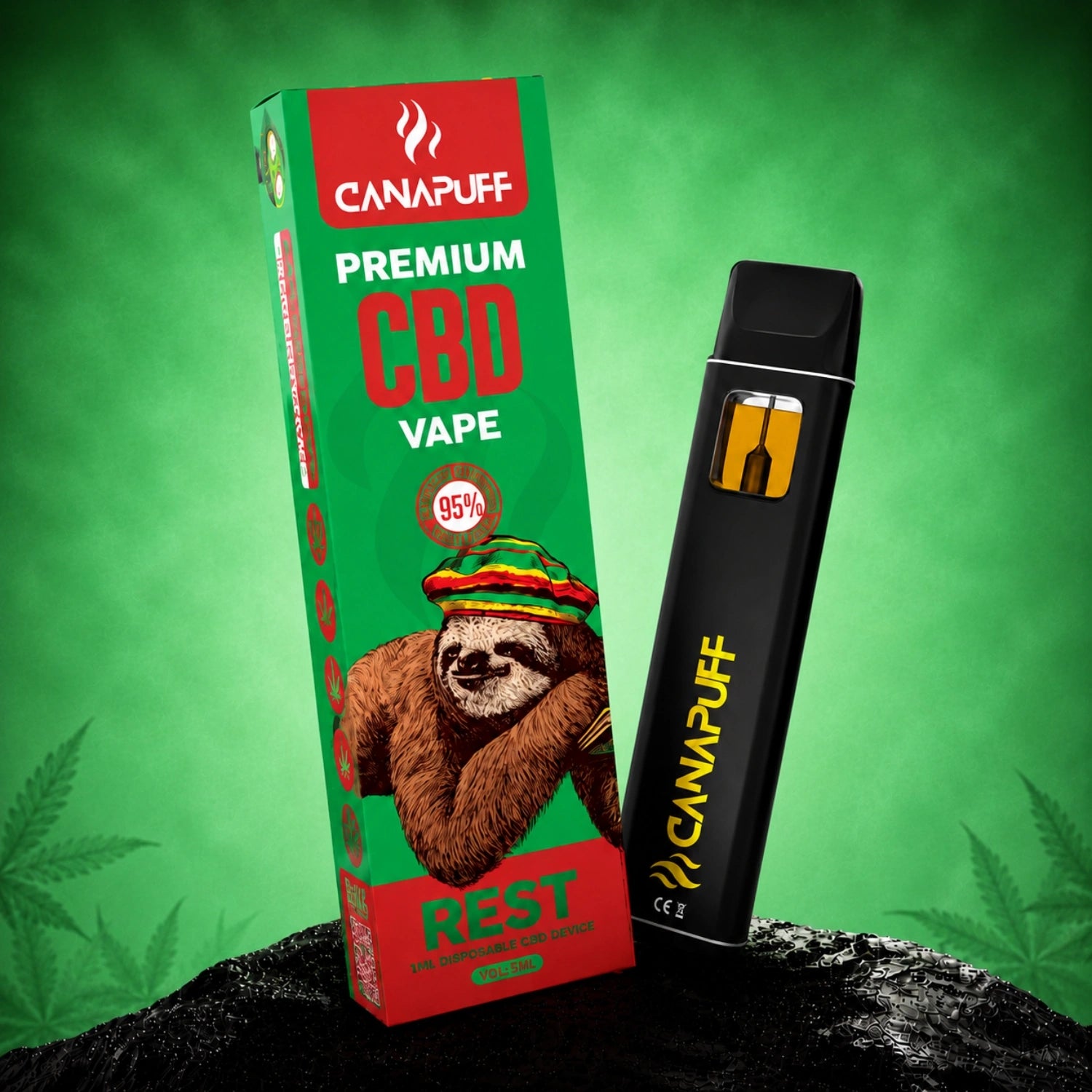 Canapuff CBD Vape Rest 95% 1ml disposable pen