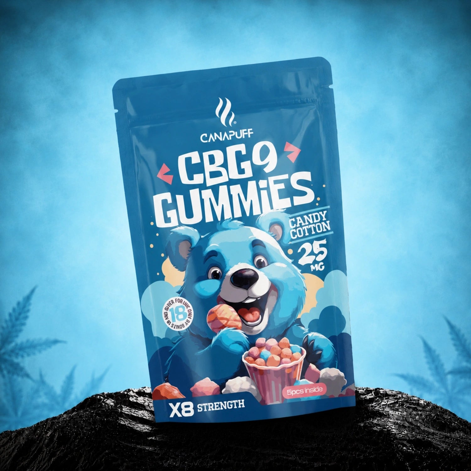 Canapuff CBG9 gummies Candy Cotton 25 mg, 5 pieces, X8 strength