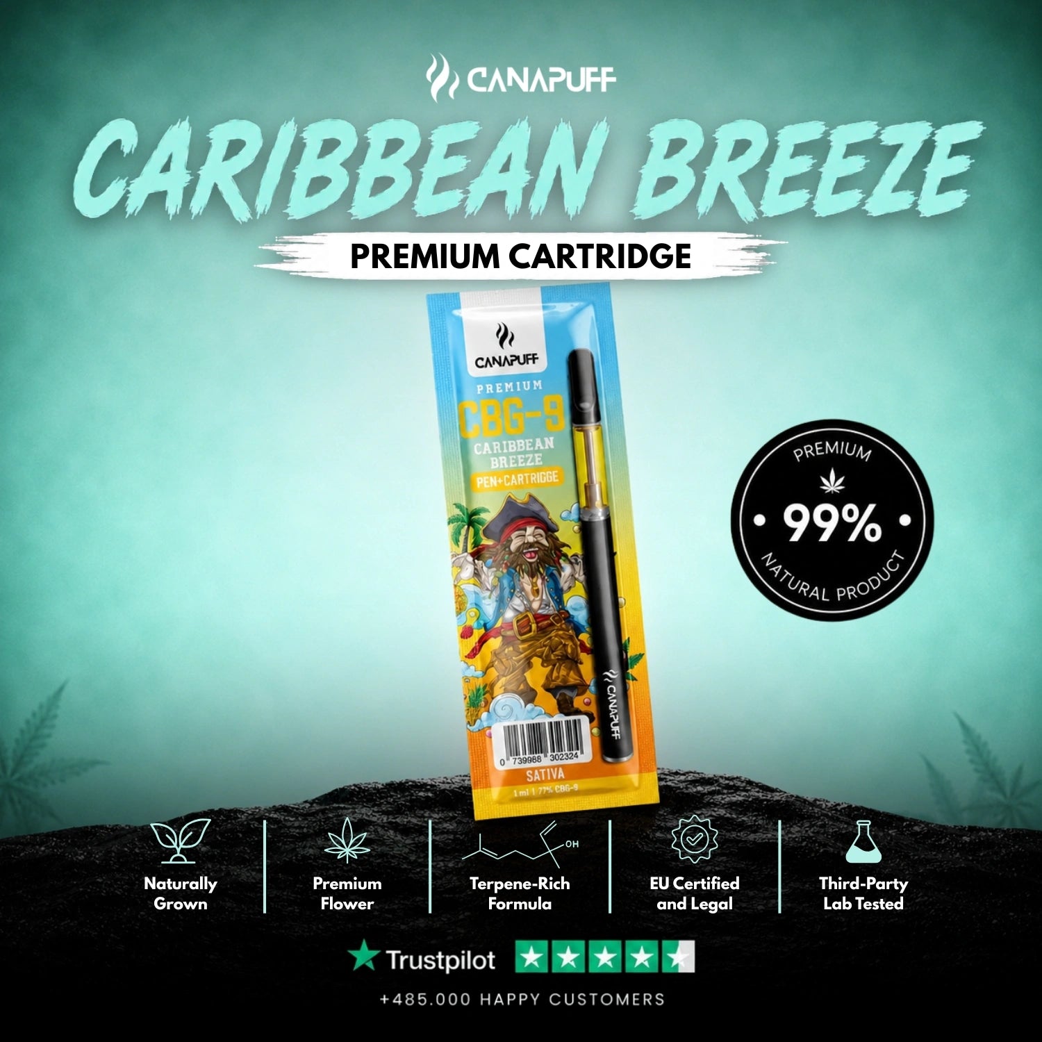 CBG9 Pen+Cartridge Caribbean Breeze 79%