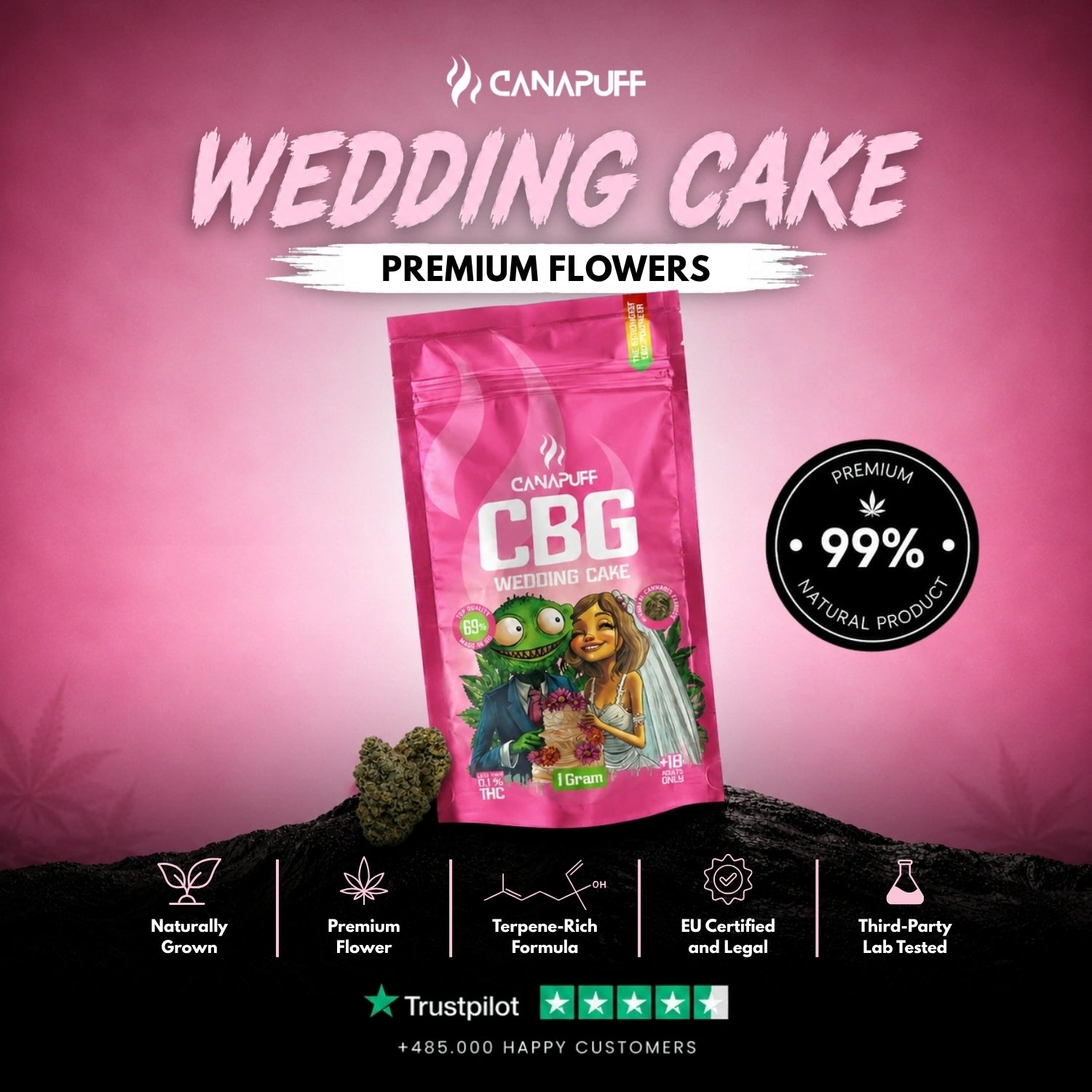 CBG Flowers Wedding Cake 69%