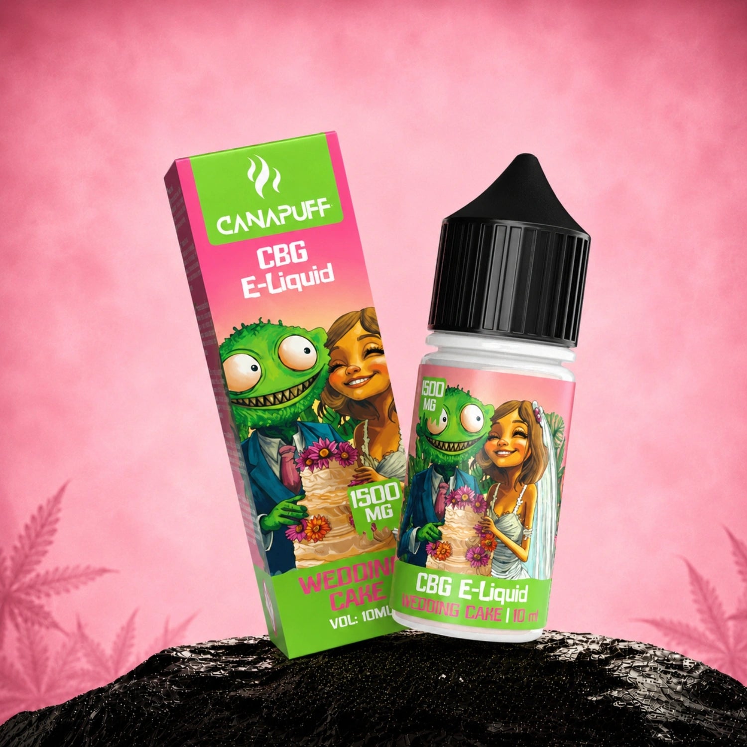 Canapuff CBG E-Liquid Wedding Cake 1500mg 10ml bottle