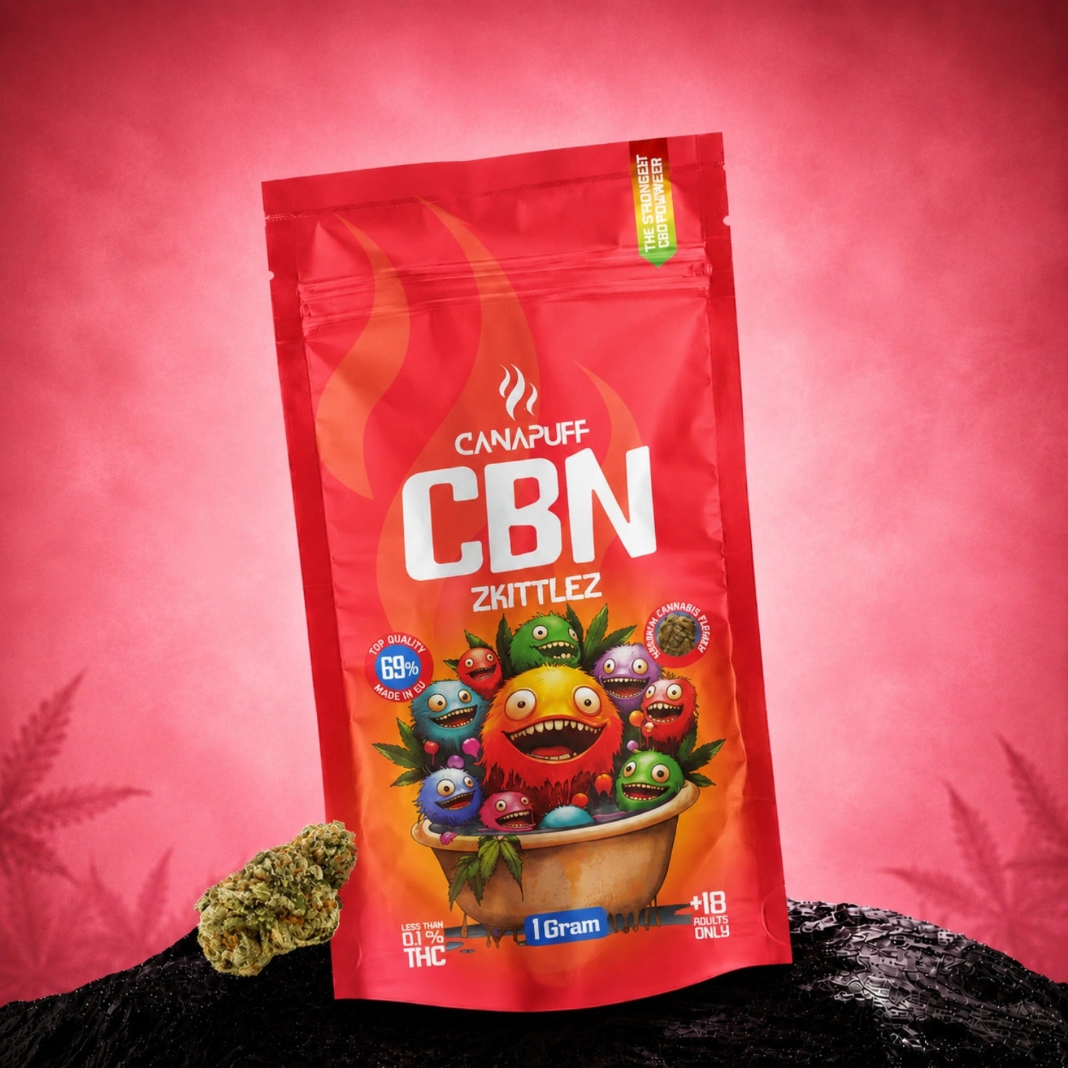 Canapuff CBN Flowers Zkittlez 69%, 1 gram pack