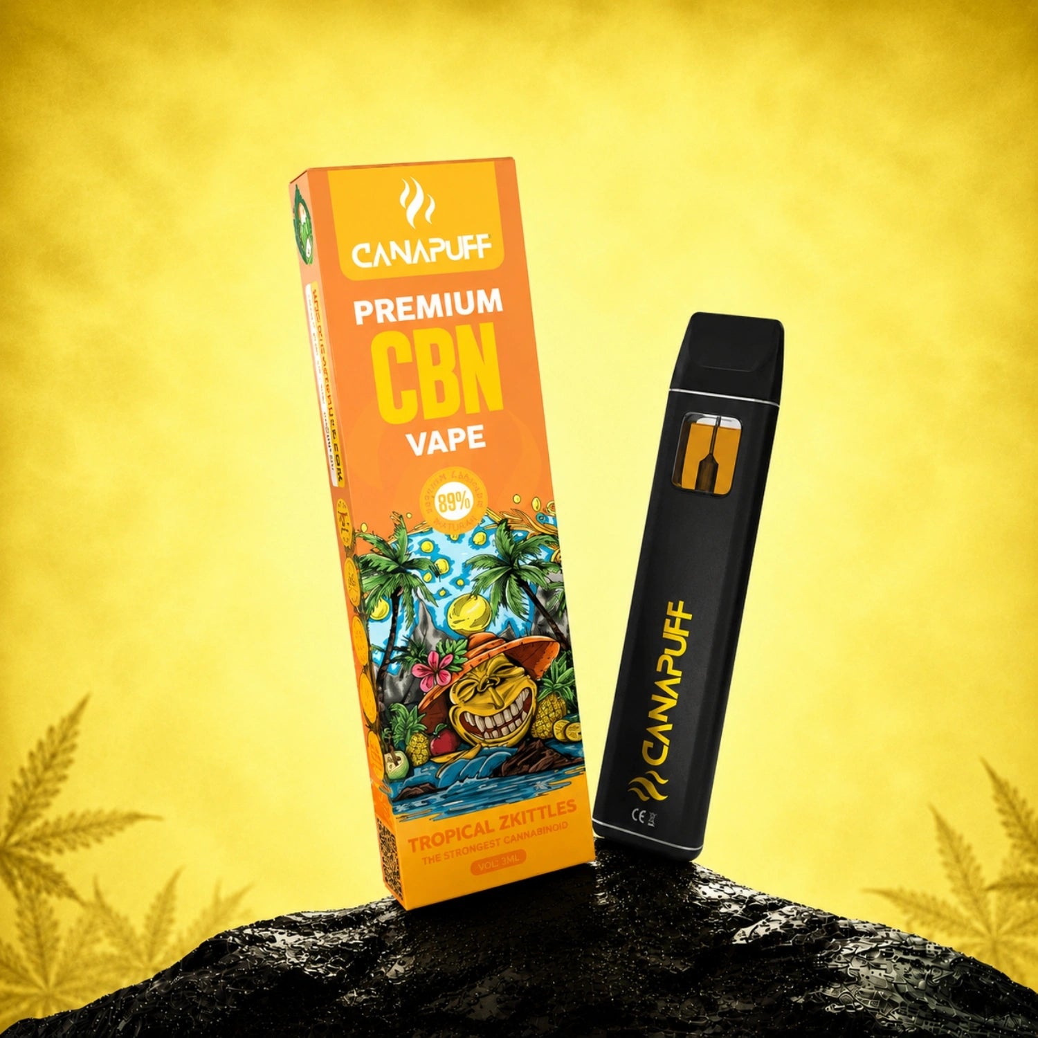 Canapuff CBN Vape Tropical Zkittles 89% 1ml disposable pen