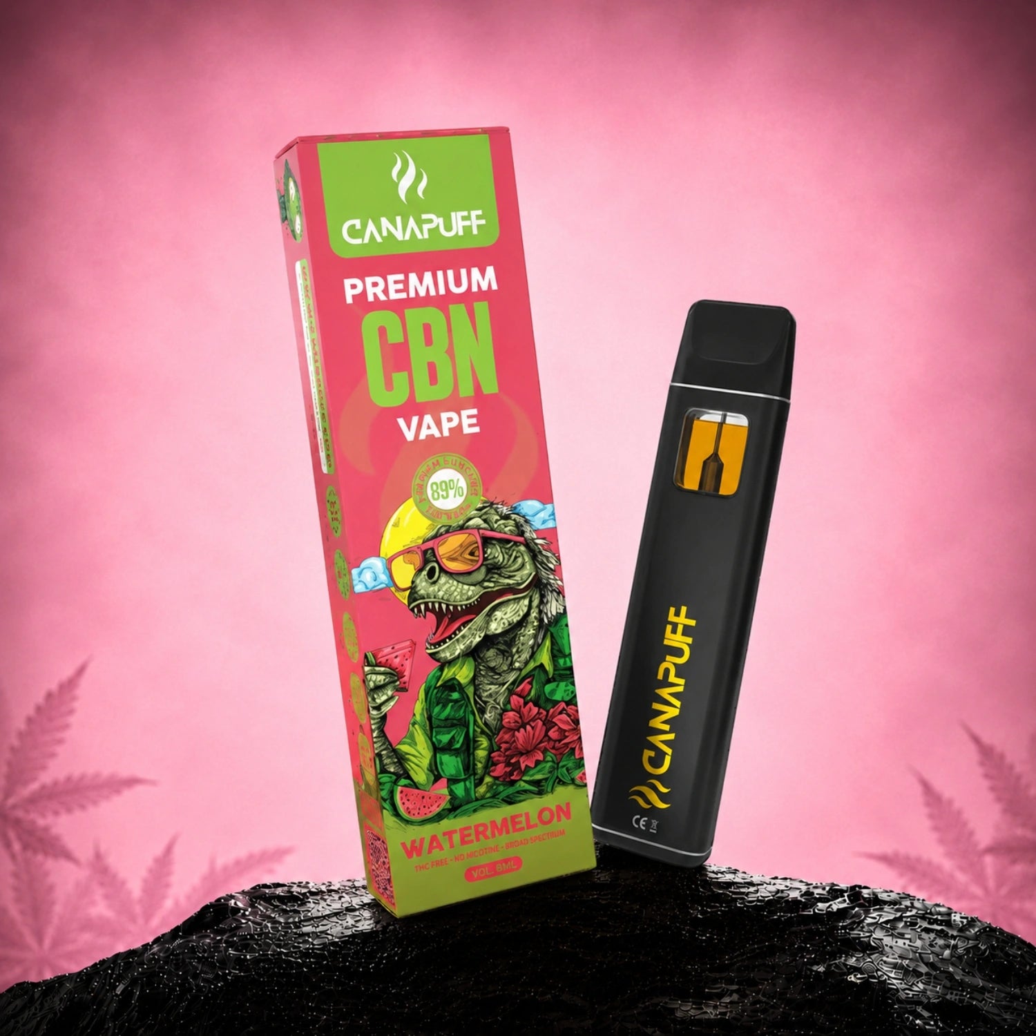 Canapuff CBN Vape Watermelon 89% 1ml disposable pen