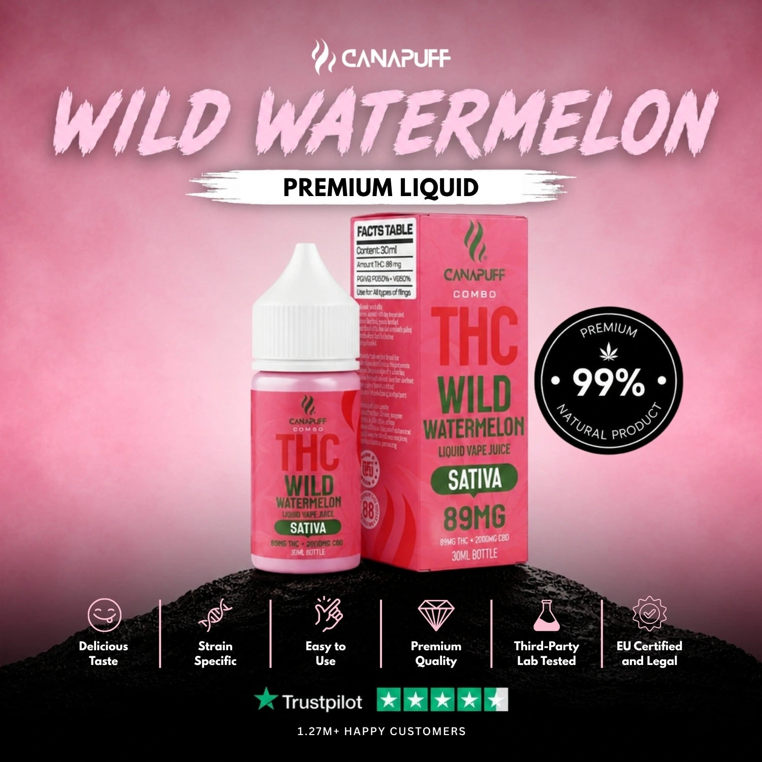 Delta 9 Liquid CBD Wild Watermelon 30ml