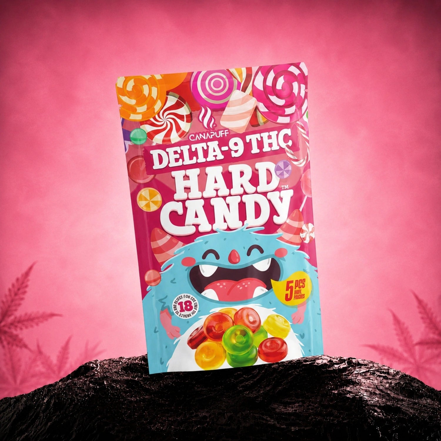Canapuff Delta-9 THC hard candy, 5 pieces pack