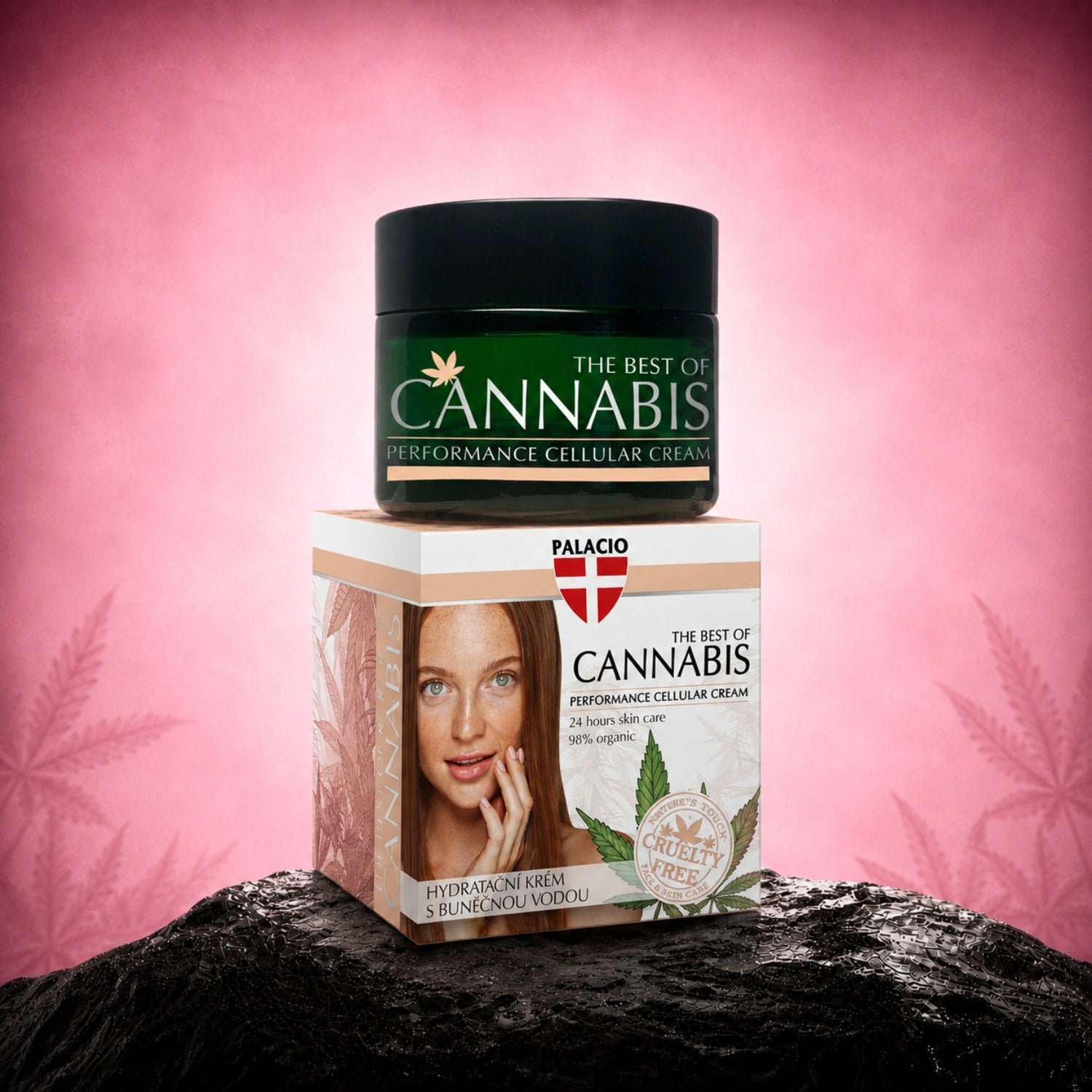 Hemp moisturizing cream with cellular water, 50ml - Palacio
