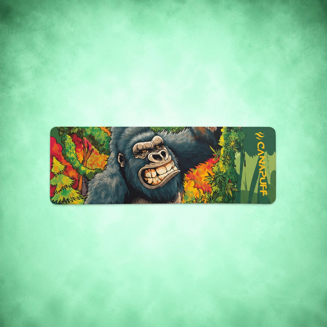 Canapuff Jungle Gorilla mouse pad with vibrant gorilla and floral artwork design