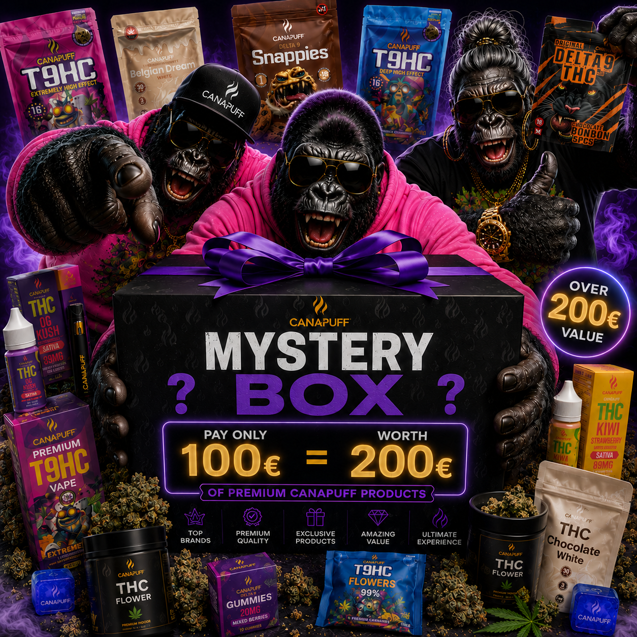 Canapuff Mystery Box L, Delta-9 THC product bundle