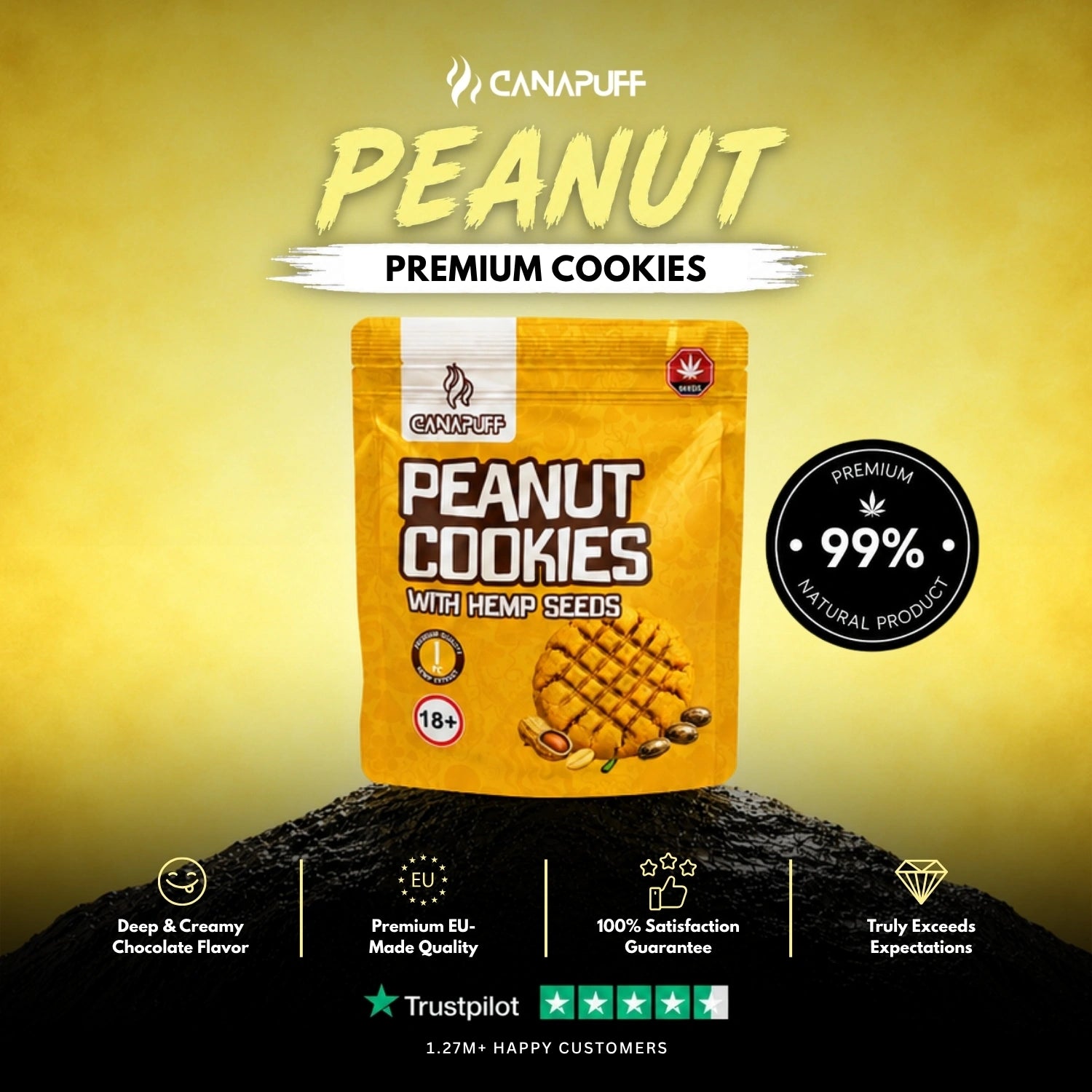 Peanut Cookies with hemp seeds