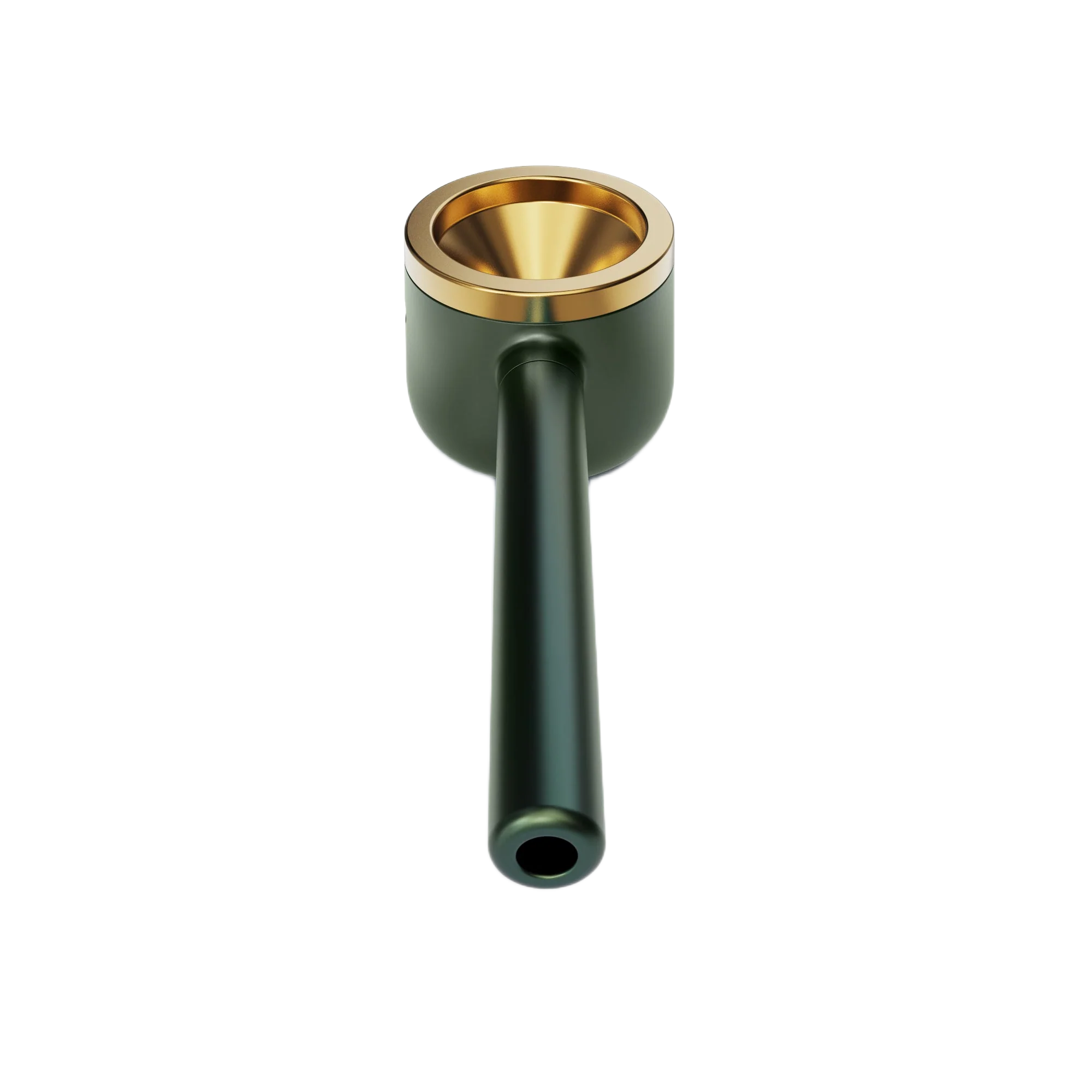 Vessel Pipe Emerald with gold-plated bowl and matte green stem