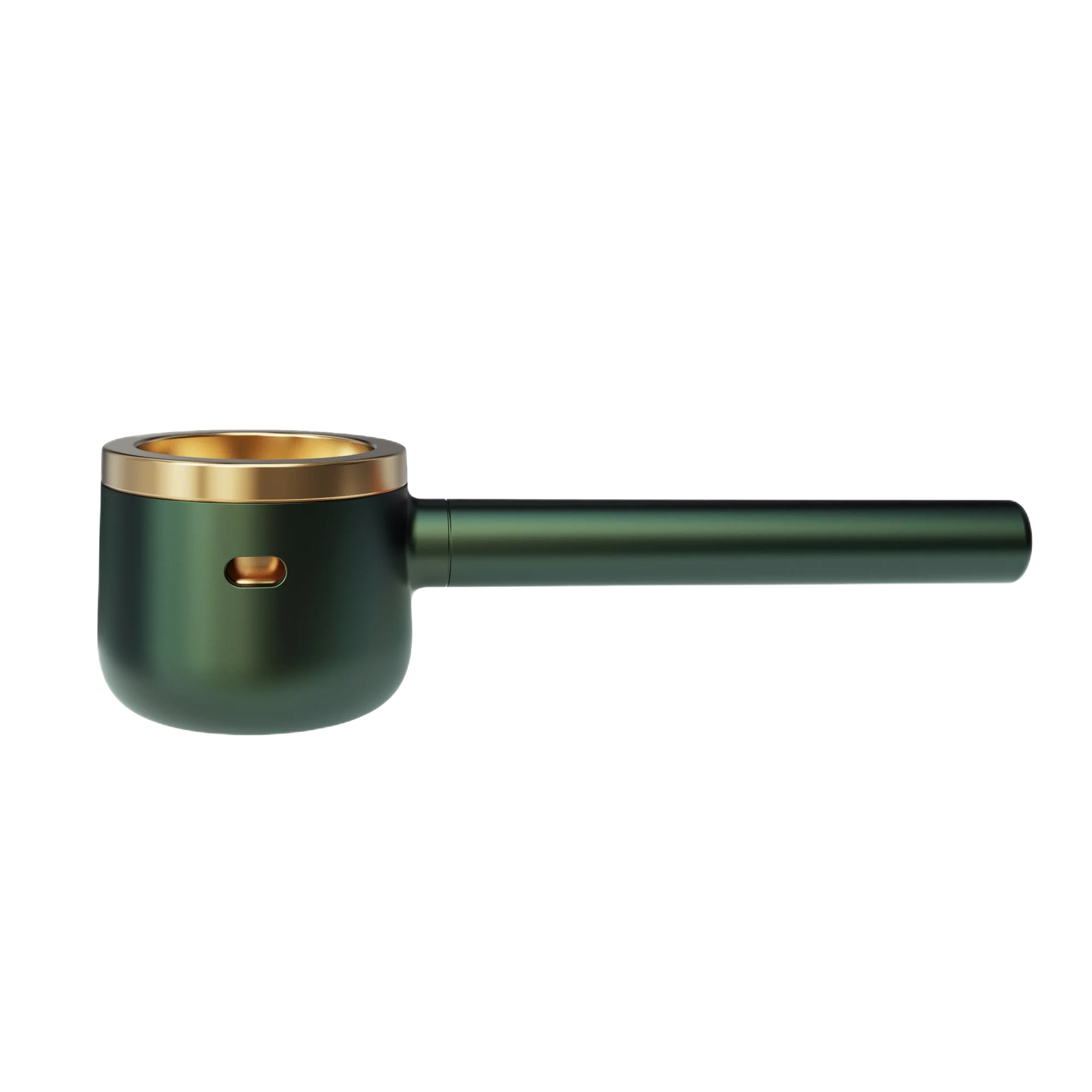 Vessel Pipe in Emerald with gold-tone rim and bowl