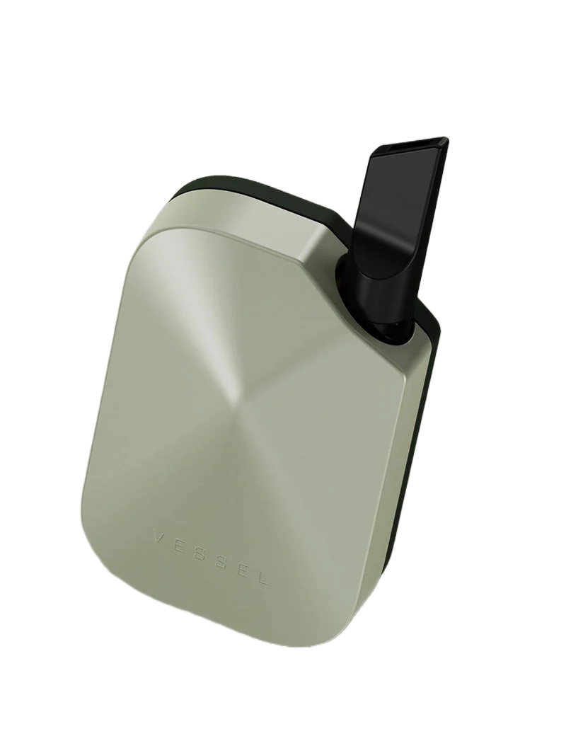 Canapuff Vessel Compass Rise Sage vape device with charging dock