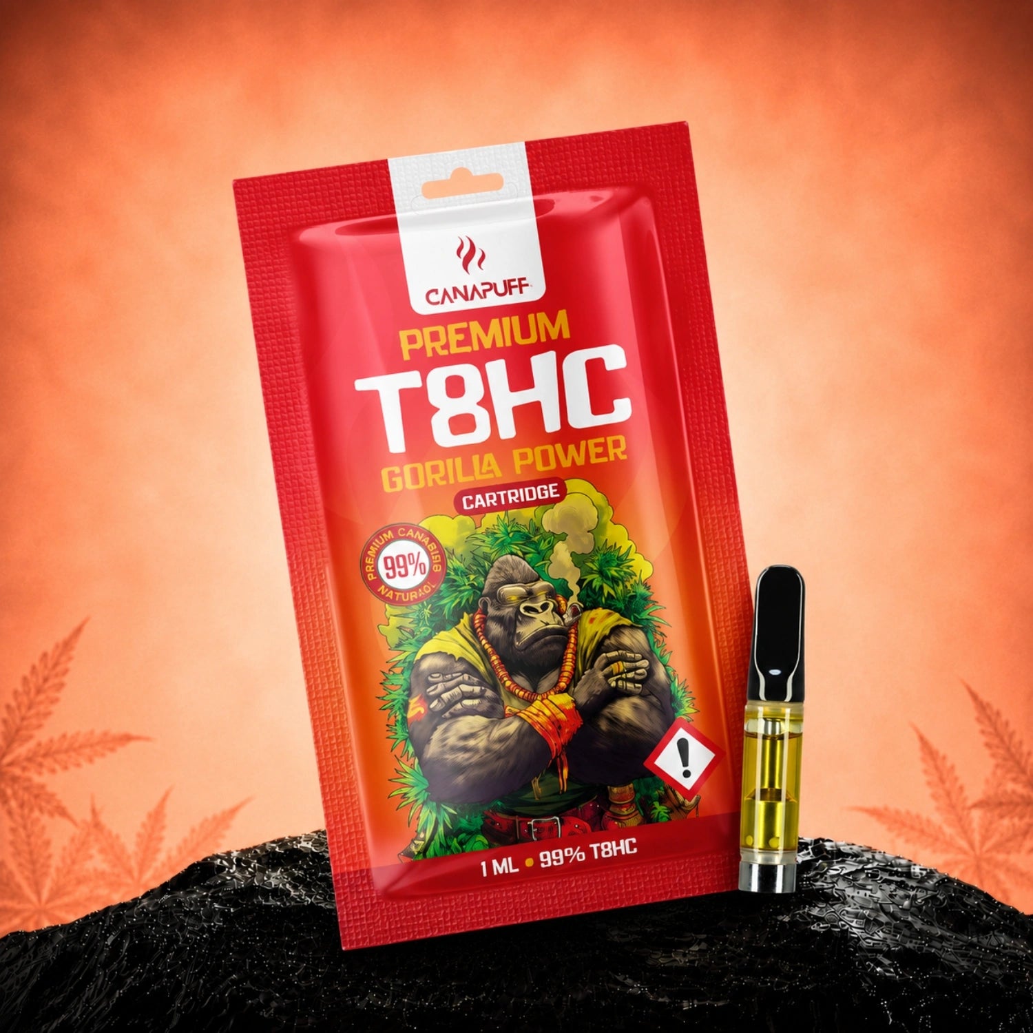 Canapuff T8HC Gorilla Power cartridge, 1 ml, 99% strength