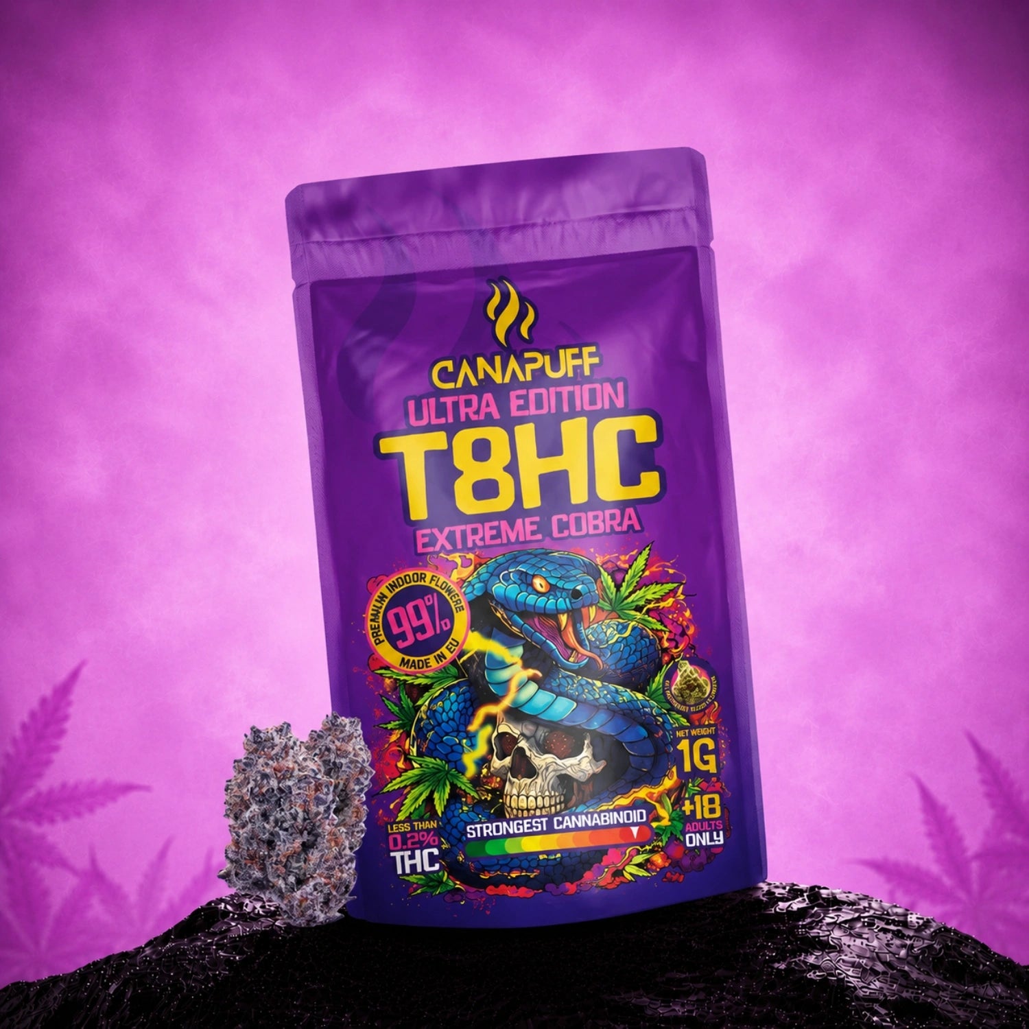 Canapuff T8HC Flowers Extreme Cobra 99% pouch, 1g