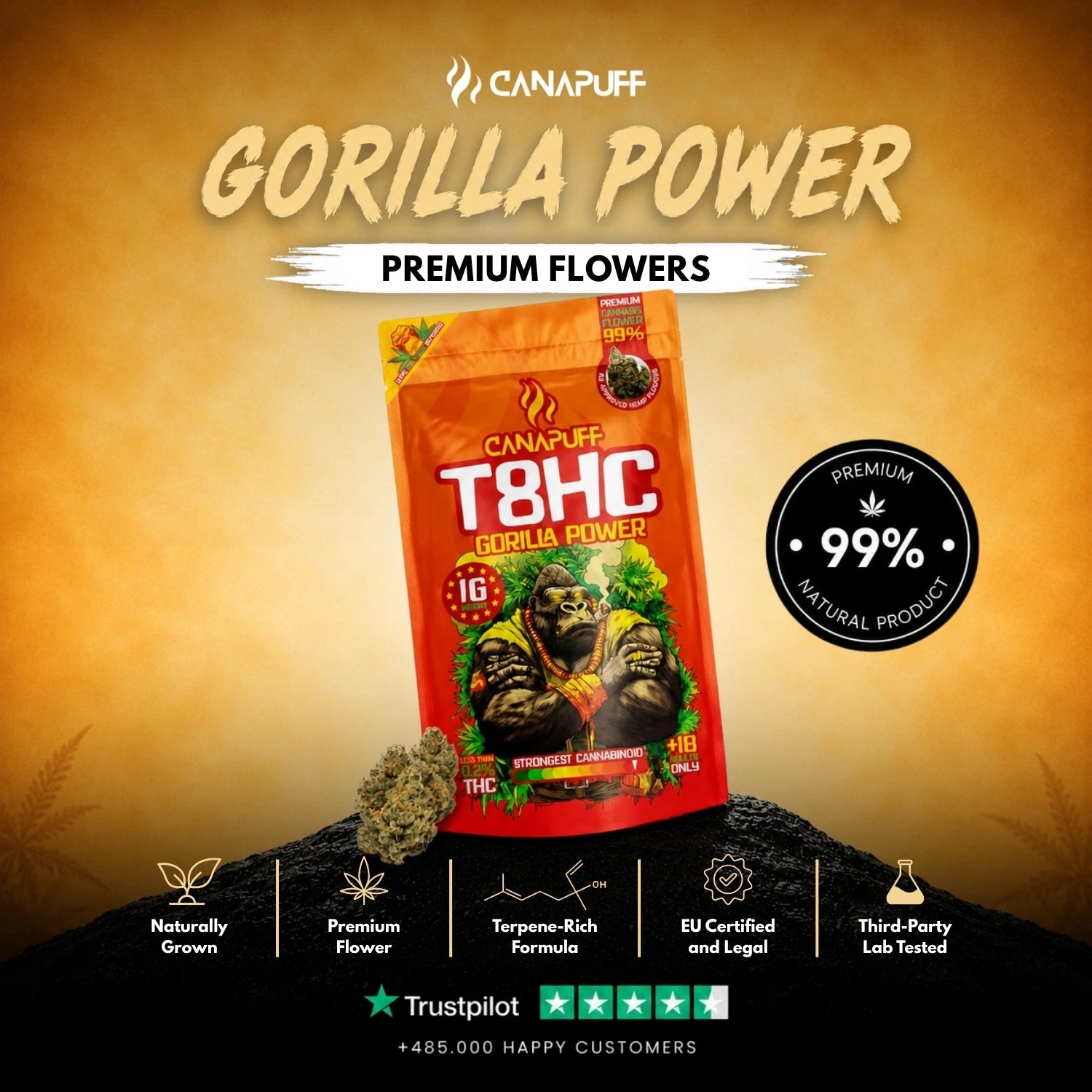 T8HC Flowers Gorilla Power 99%