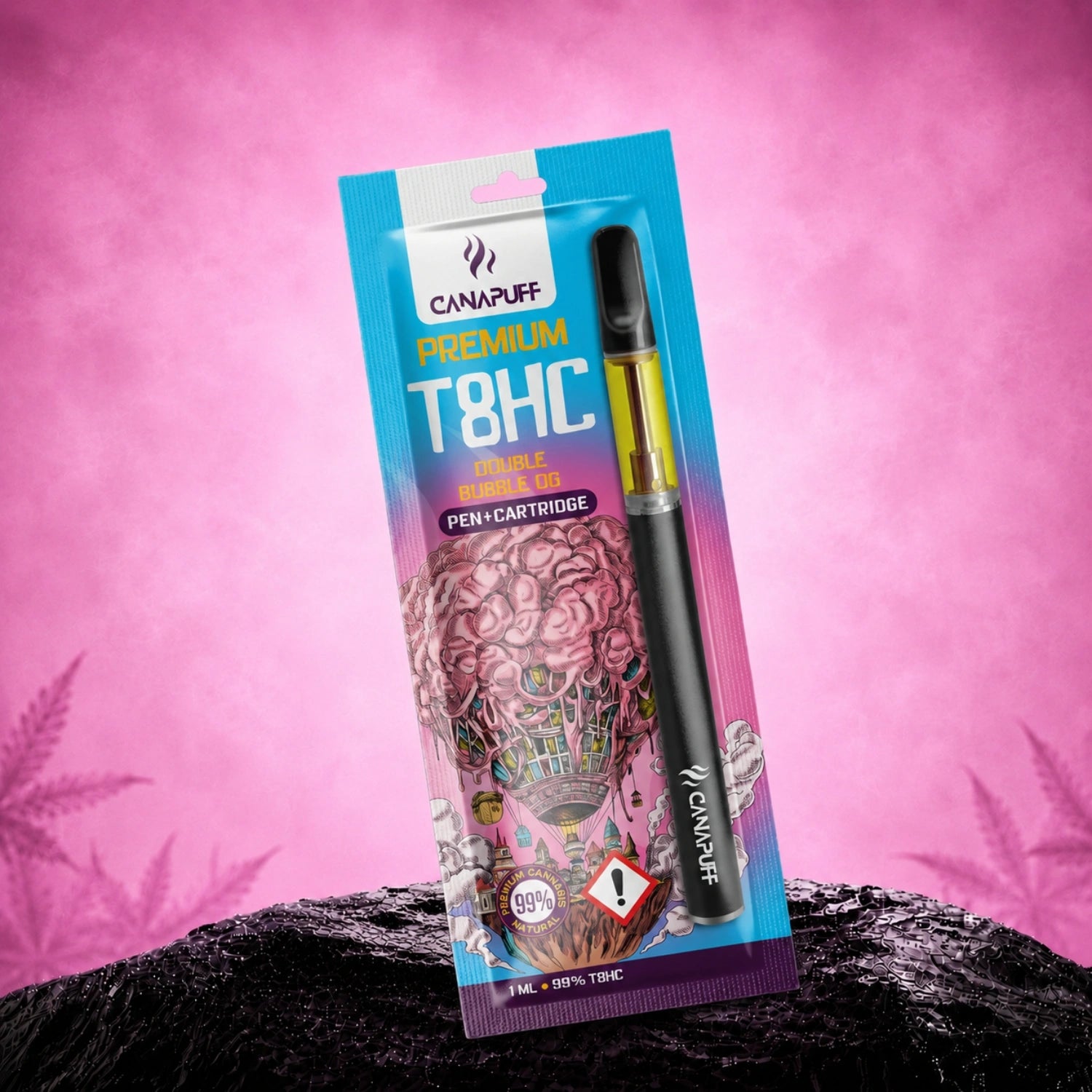 Canapuff T8HC pen and cartridge, Double Bubble OG, 99%, 1 ml