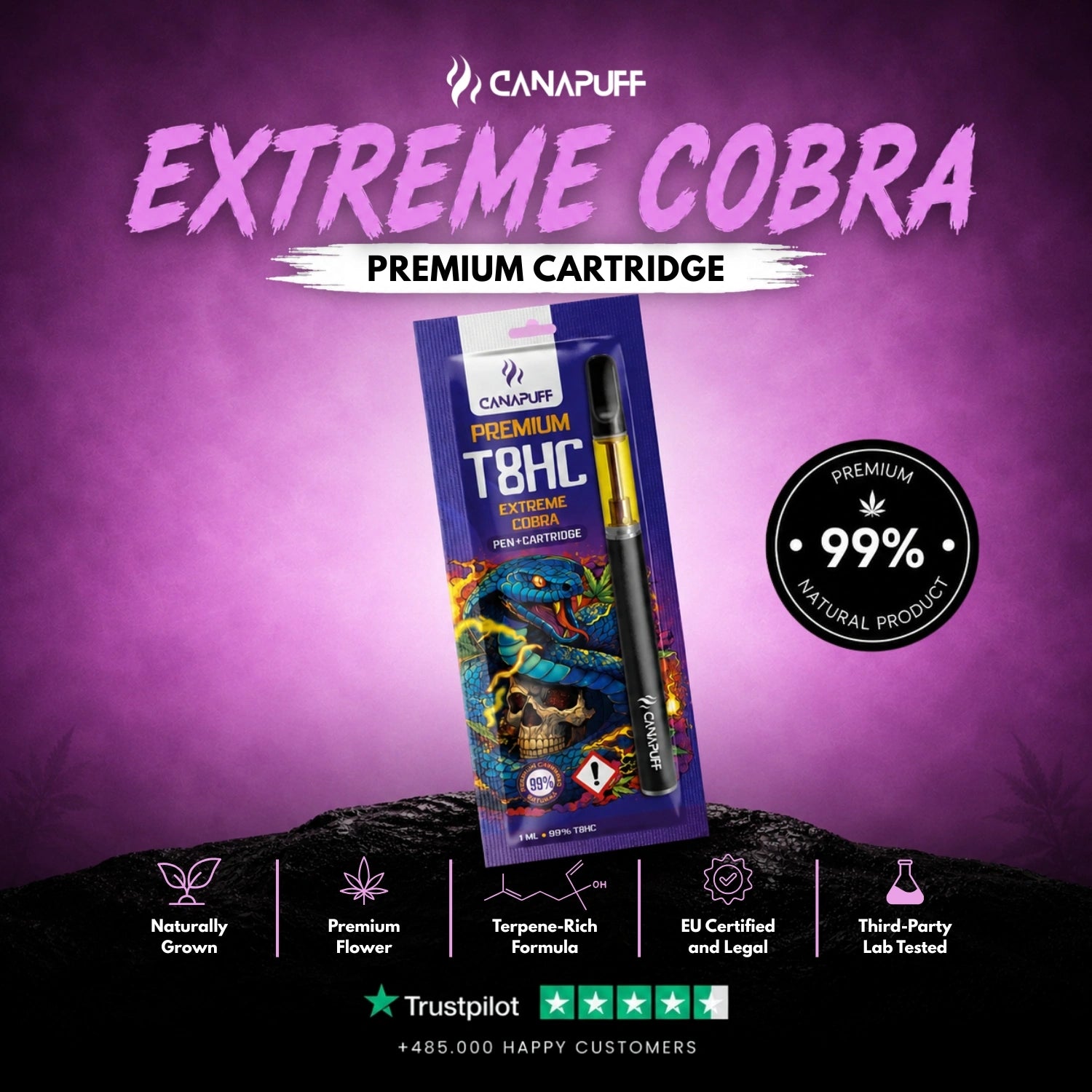 T8HC Pen+Cartridge Extreme Cobra 99%