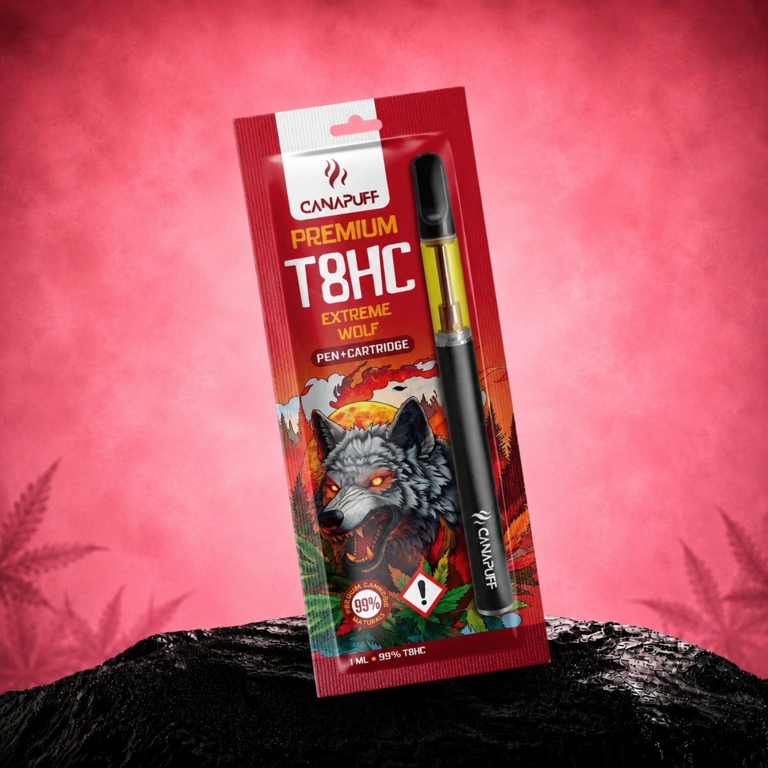 Canapuff T8HC Extreme Wolf pen and cartridge, 1 ml, 99%
